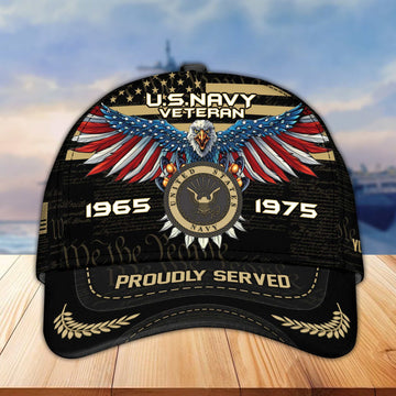 Premium US Navy Veteran Custom Cap VPVC005402, Gifts For Navy Veteran, Best Gifts On Father's Day, Armed Force Day, Independence Day, Veterans Day.