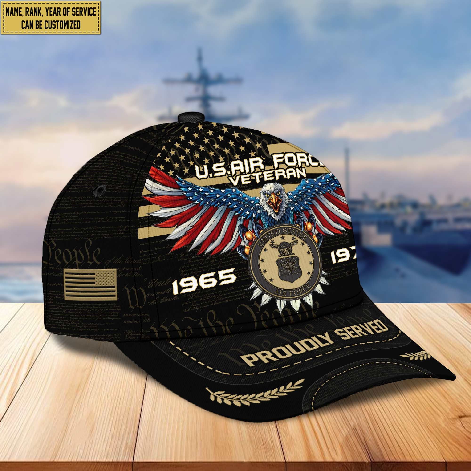 Premium USAF Veteran Custom Cap VPVC005404, Gifts For Air Force Veteran, Best Gifts On Father's Day, Armed Force Day, Independence Day, Veterans Day.
