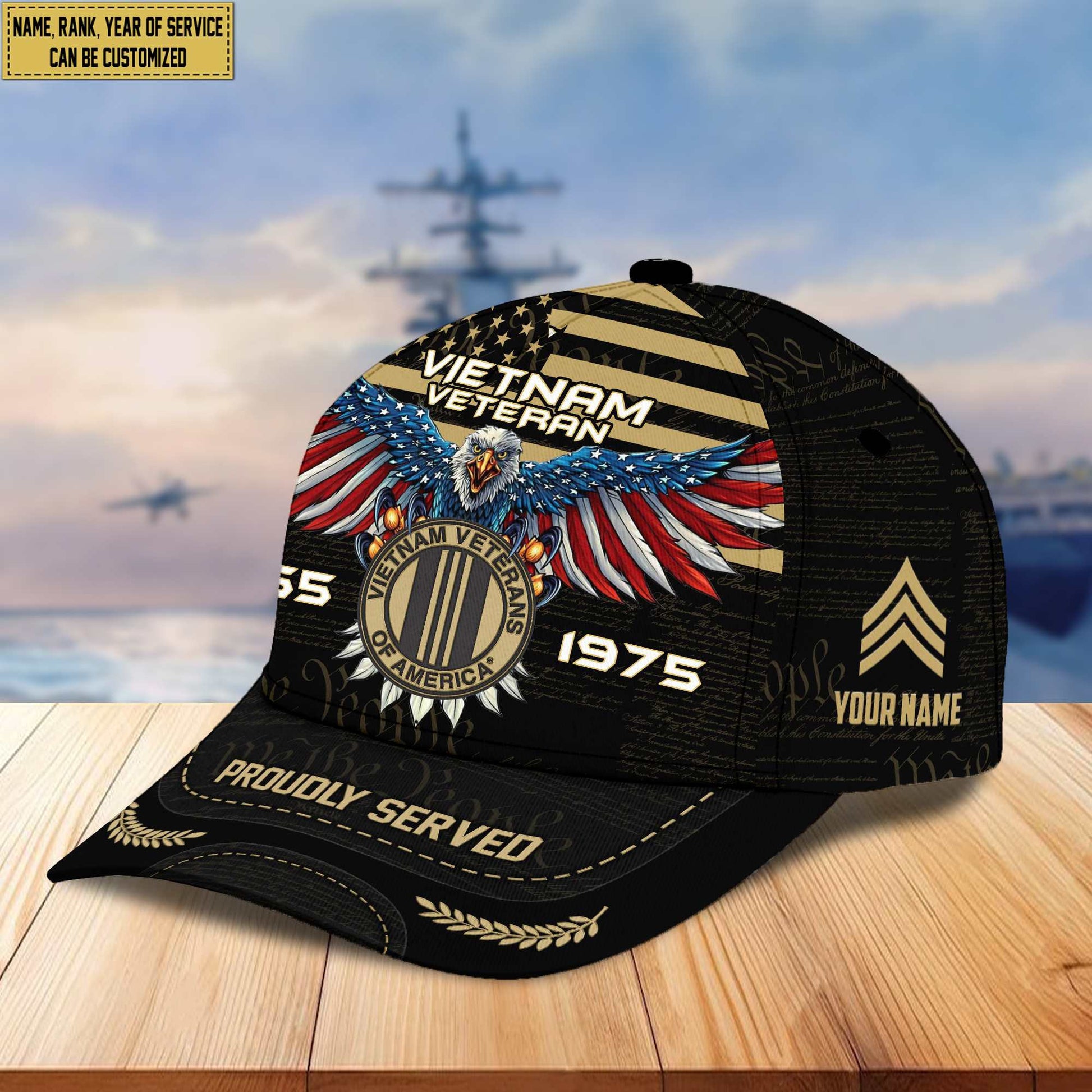 Premium Vietnam Veteran Custom Cap VPVC005406, Gifts For Vietnam Veteran, Best Gifts On Father's Day, Armed Force Day, Independence Day, Veterans Day.