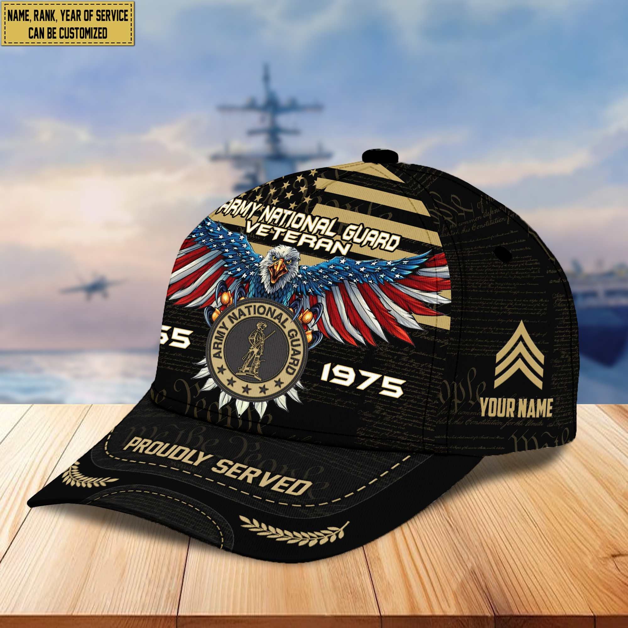 Premium Army National Guard Veteran Custom Cap VPVC005408, Gifts For Army National Guard Veteran, Best Gifts On Father's Day, Armed Force Day, Independence Day, Veterans Day.