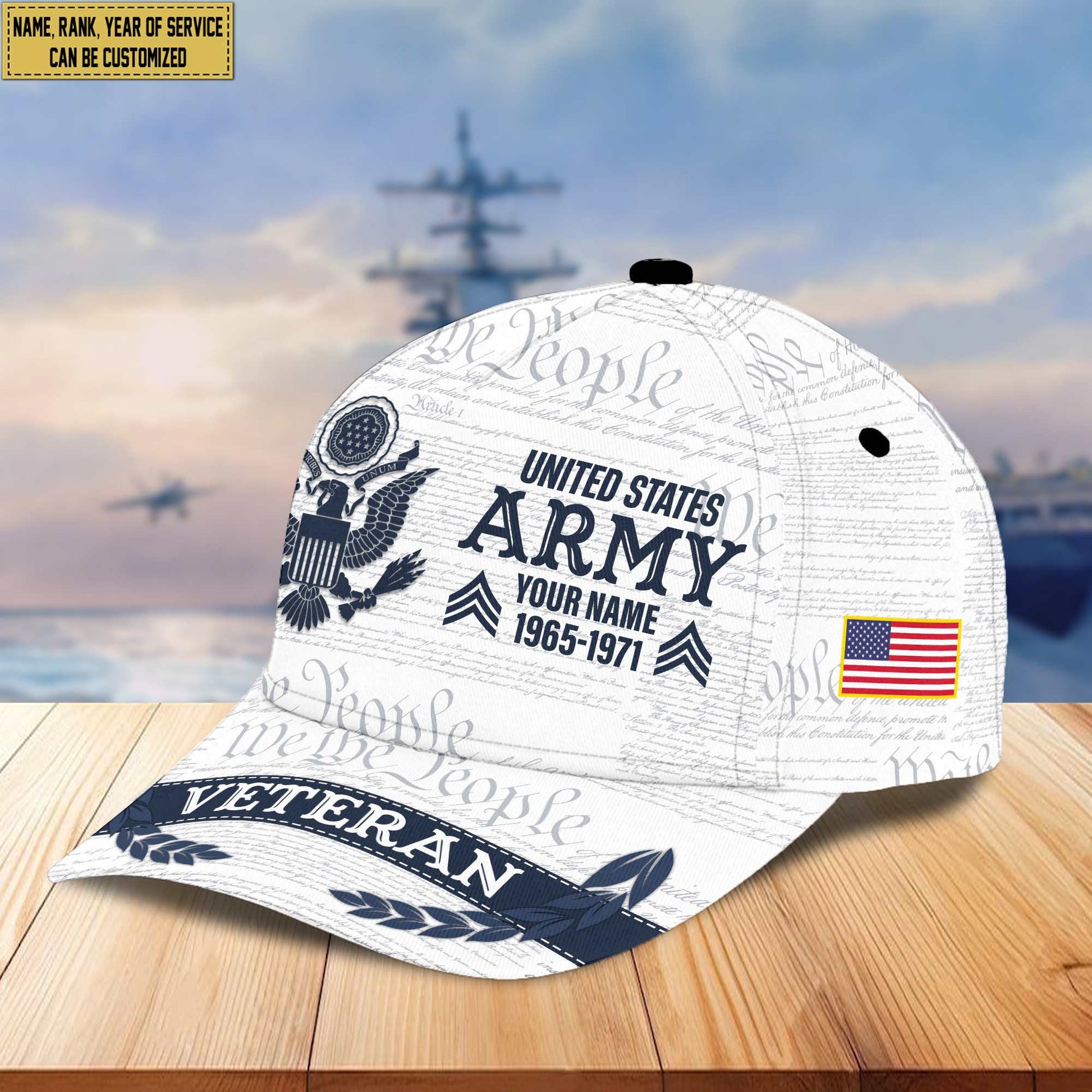 Premium US Army Veteran Custom Cap VPVC005501, Gifts For Army Veteran, Best Gifts On Father's Day, Armed Force Day