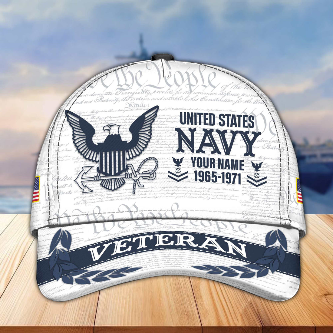 Premium US Navy Veteran Custom Cap VPVC005502, Gifts For Navy Veteran, Best Gifts On Father's Day, Armed Force Day