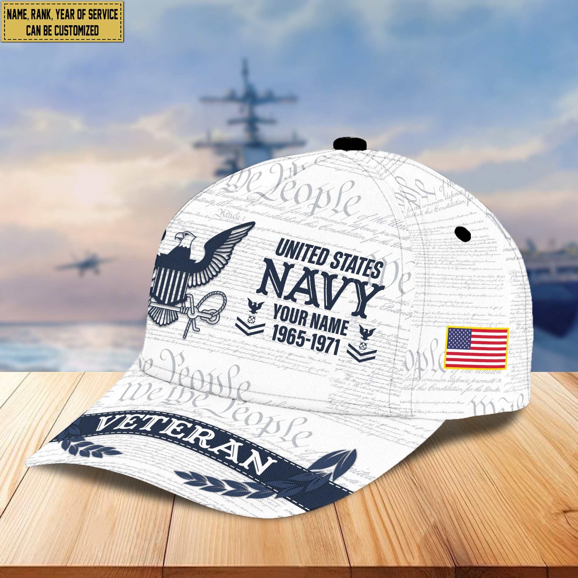 Premium US Navy Veteran Custom Cap VPVC005502, Gifts For Navy Veteran, Best Gifts On Father's Day, Armed Force Day
