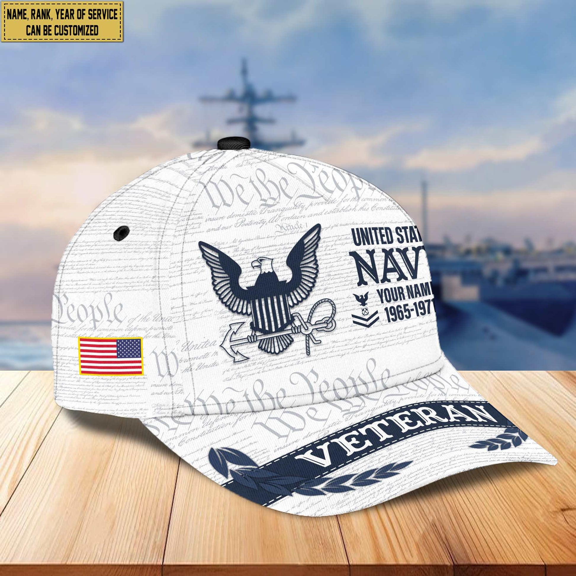 Premium US Navy Veteran Custom Cap VPVC005502, Gifts For Navy Veteran, Best Gifts On Father's Day, Armed Force Day