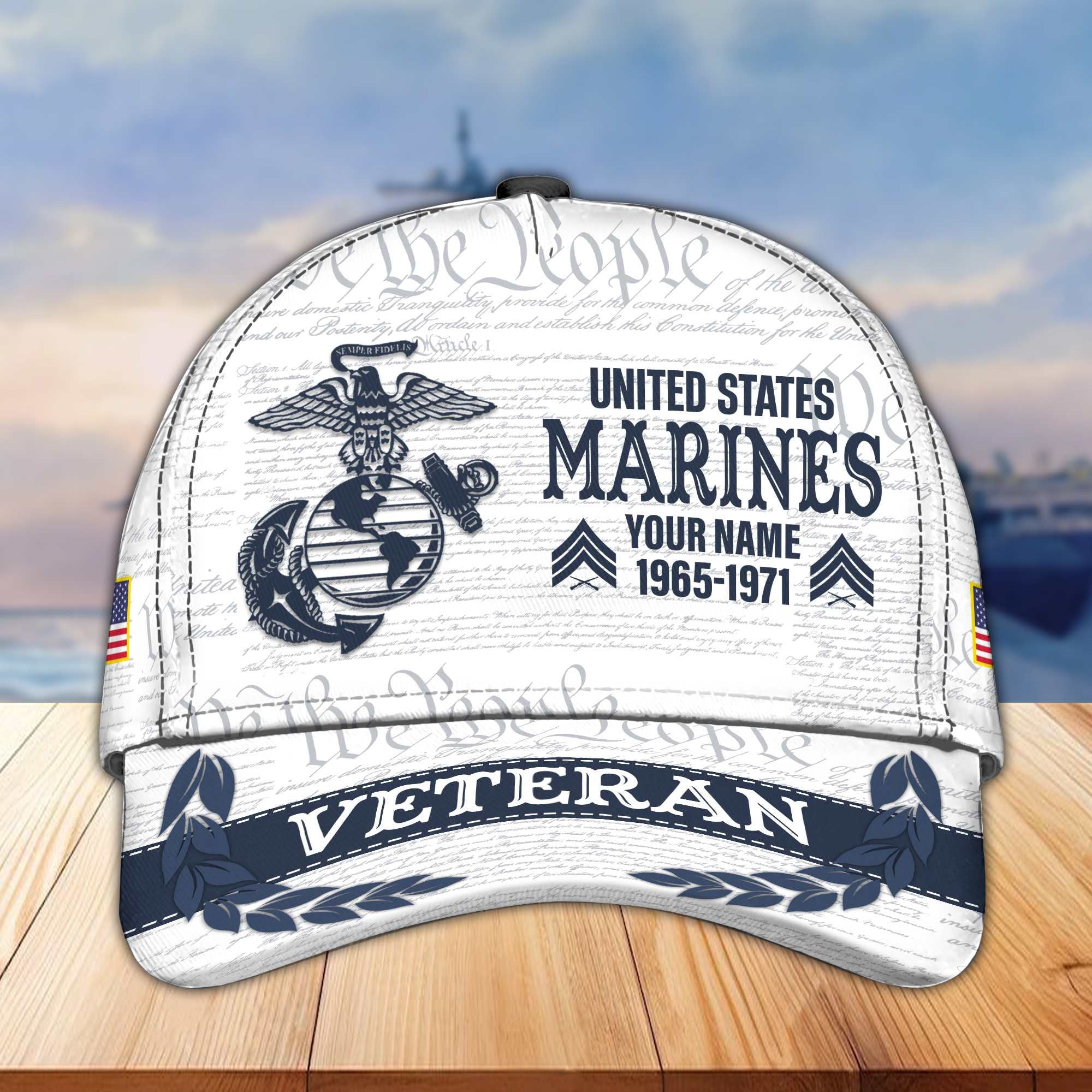 Premium USMC Veteran Custom Cap VPVC005503, Gifts For Marine Veteran, Best Gifts On Father's Day, Armed Force Day