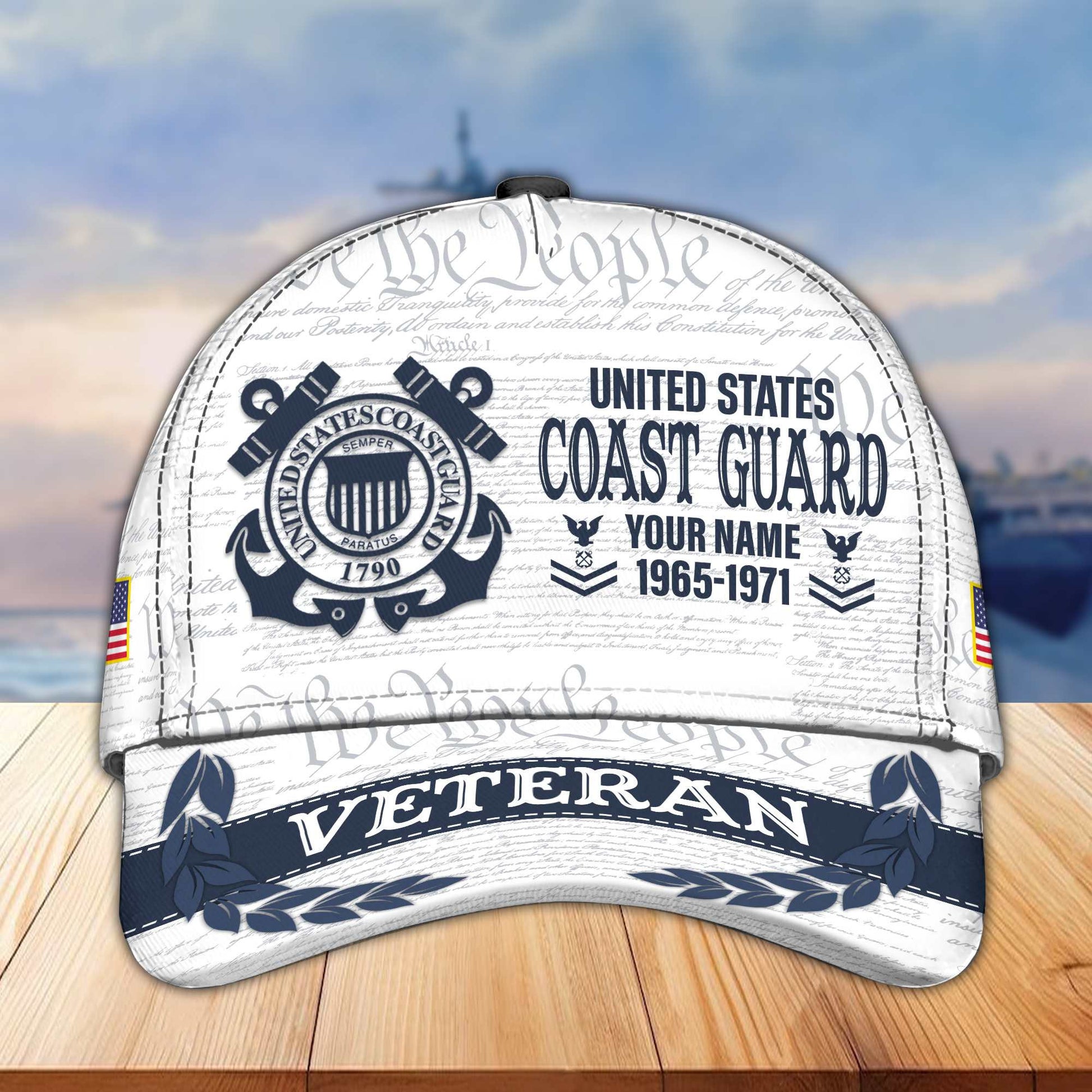 Premium USCG Veteran Custom Cap VPVC005505, Gifts For Coast Guard Veteran, Best Gifts On Father's Day, Armed Force Day