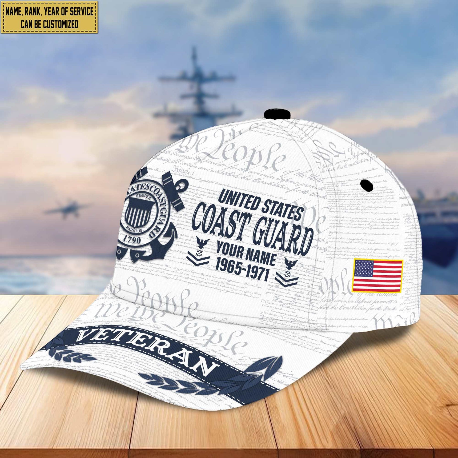 Premium USCG Veteran Custom Cap VPVC005505, Gifts For Coast Guard Veteran, Best Gifts On Father's Day, Armed Force Day