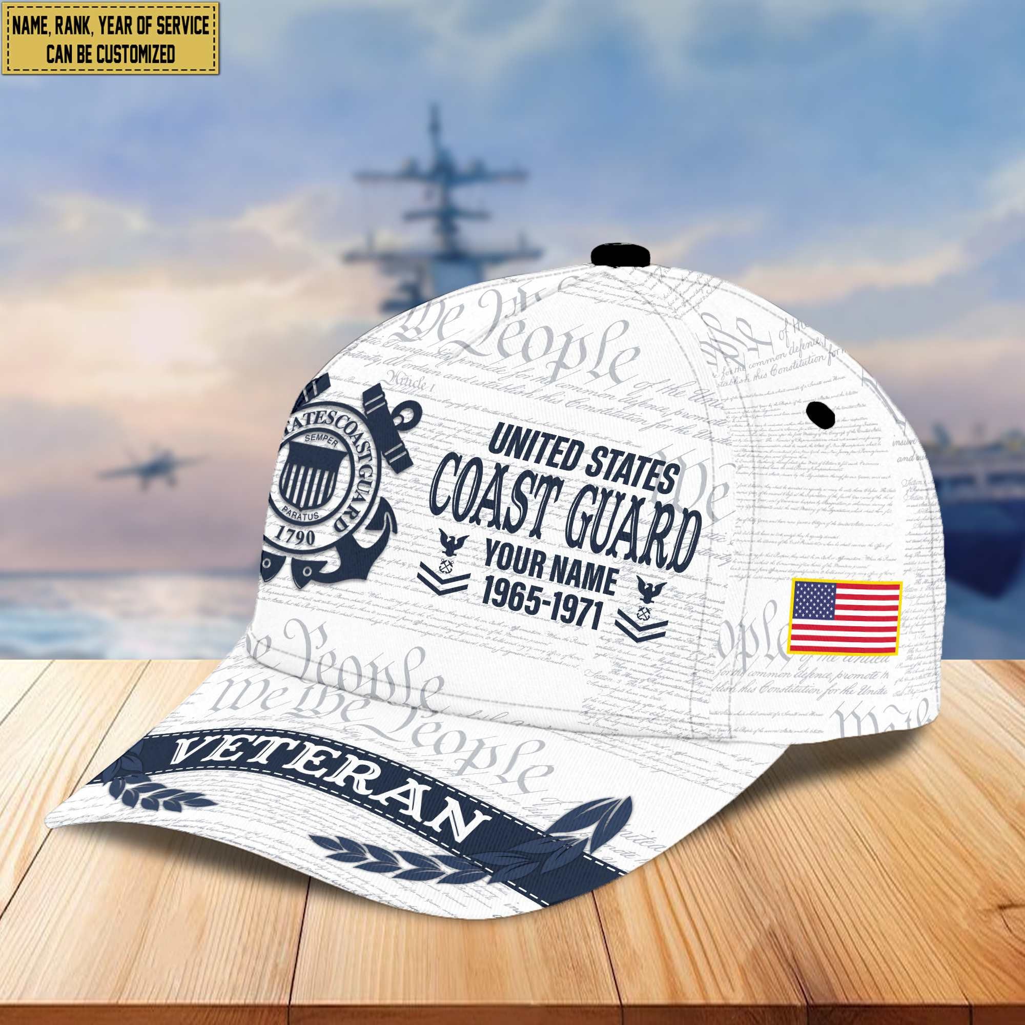 Premium USCG Veteran Custom Cap VPVC005505, Gifts For Coast Guard Veteran, Best Gifts On Father's Day, Armed Force Day