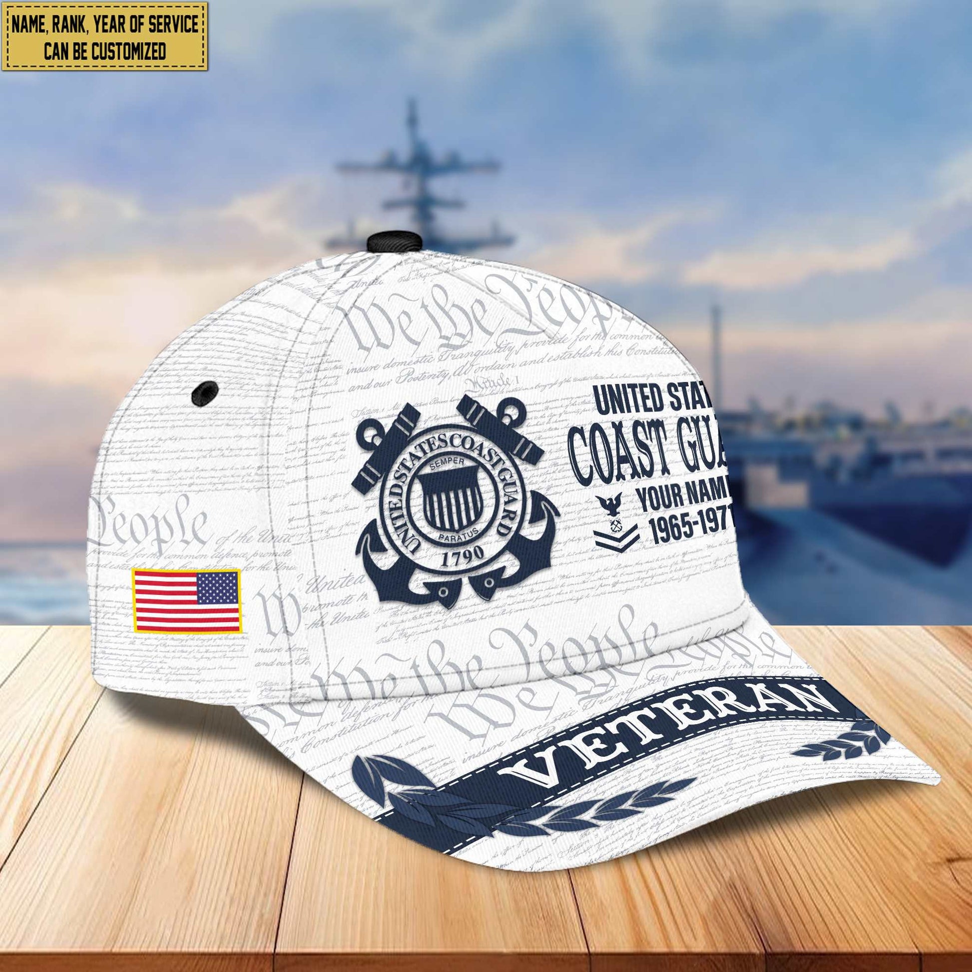 Premium USCG Veteran Custom Cap VPVC005505, Gifts For Coast Guard Veteran, Best Gifts On Father's Day, Armed Force Day