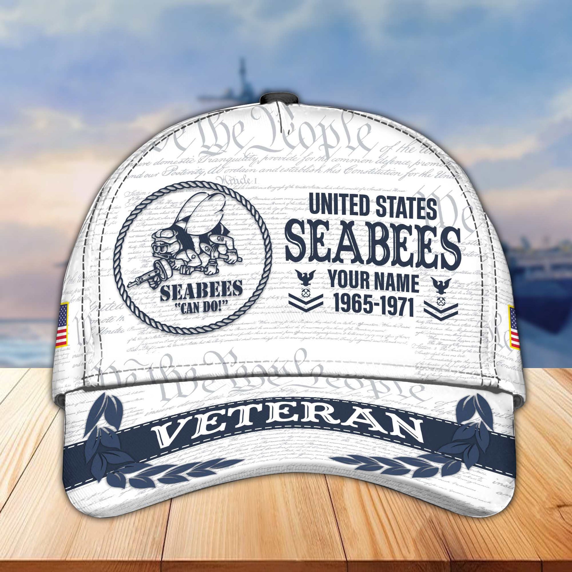 Premium US Seabees Veteran Custom Cap VPVC005509, Gifts For Seabees Veteran, Best Gifts On Father's Day, Armed Force Day