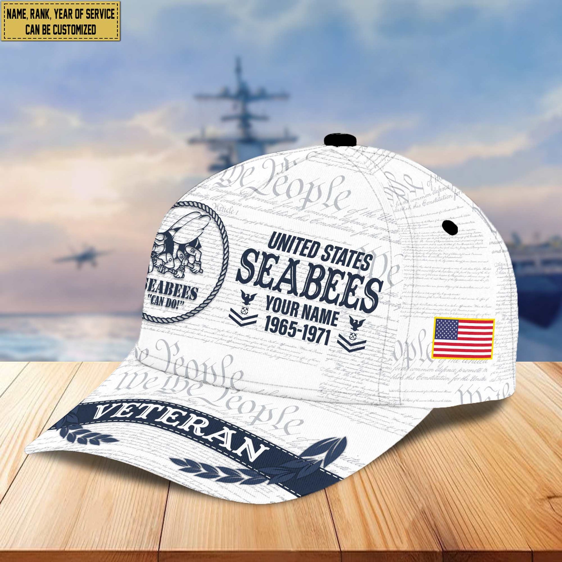 Premium US Seabees Veteran Custom Cap VPVC005509, Gifts For Seabees Veteran, Best Gifts On Father's Day, Armed Force Day