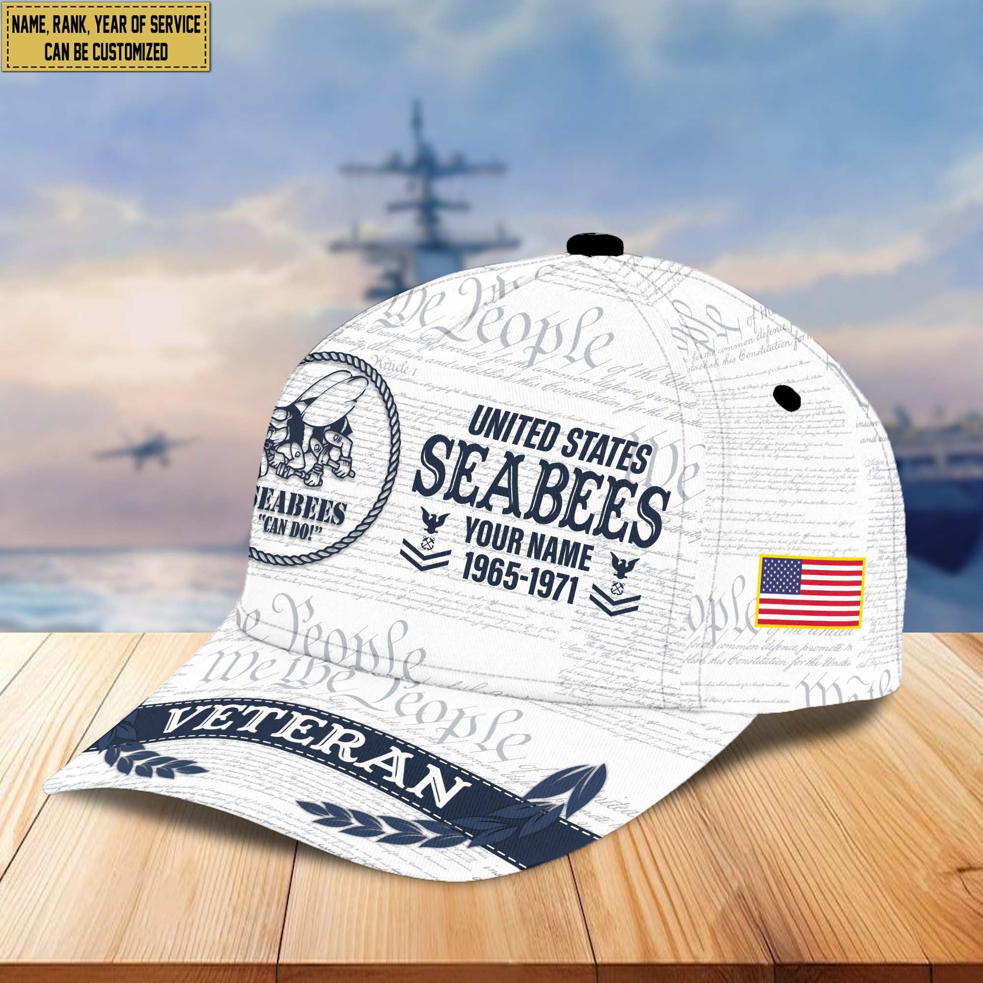 Premium US Seabees Veteran Custom Cap VPVC005509, Gifts For Seabees Veteran, Best Gifts On Father's Day, Armed Force Day