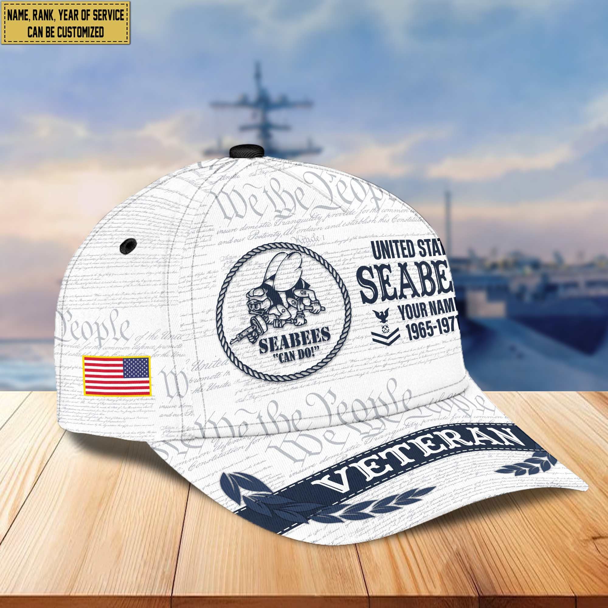 Premium US Seabees Veteran Custom Cap VPVC005509, Gifts For Seabees Veteran, Best Gifts On Father's Day, Armed Force Day