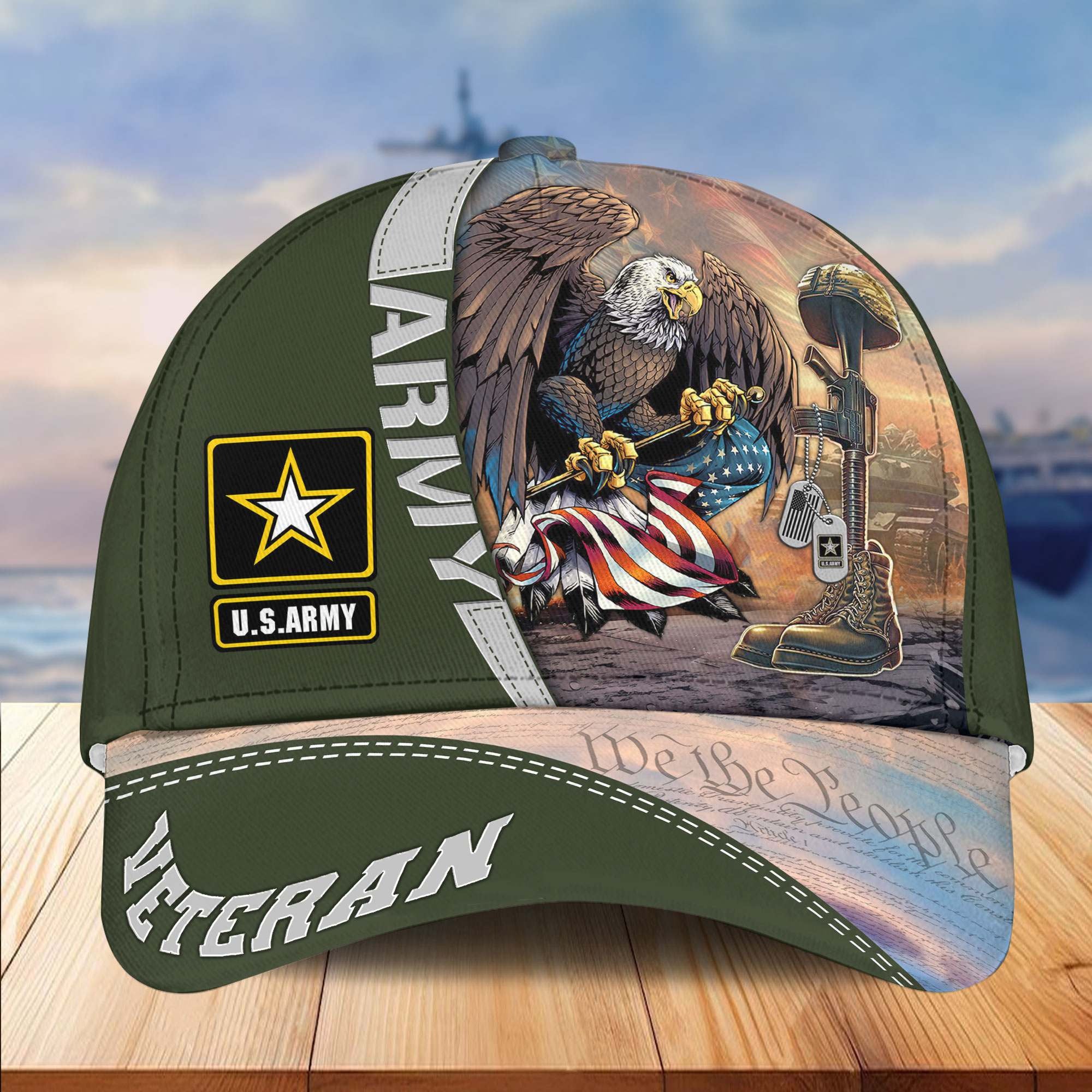 Premium US Veterans Cap APHN231212, Gifts For US Veterans, Gifts On Father's Day, Armed Force Day, Independence Day, Veterans Day.