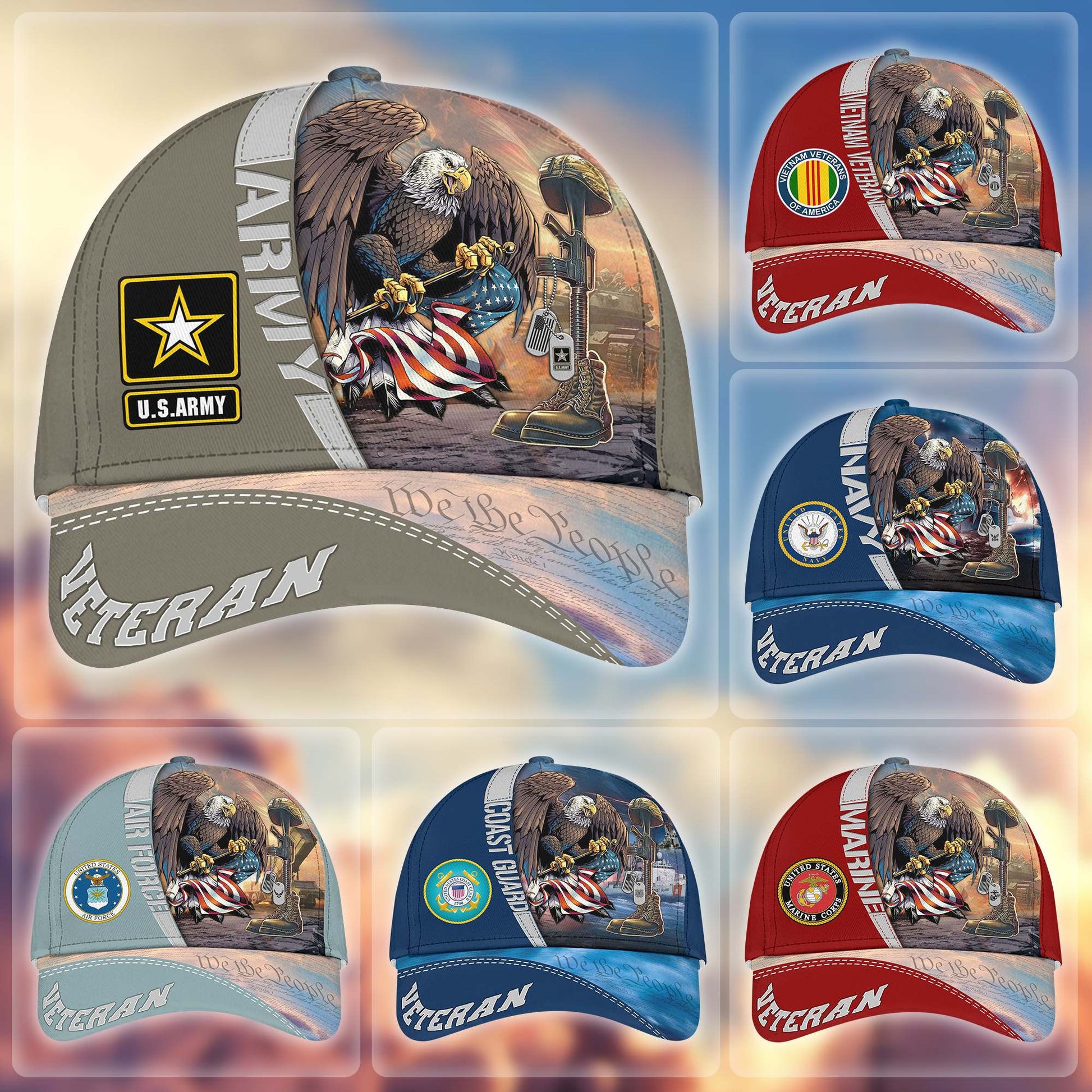 Premium US Veterans Cap APHN231212, Gifts For US Veterans, Gifts On Father's Day, Armed Force Day, Independence Day, Veterans Day.