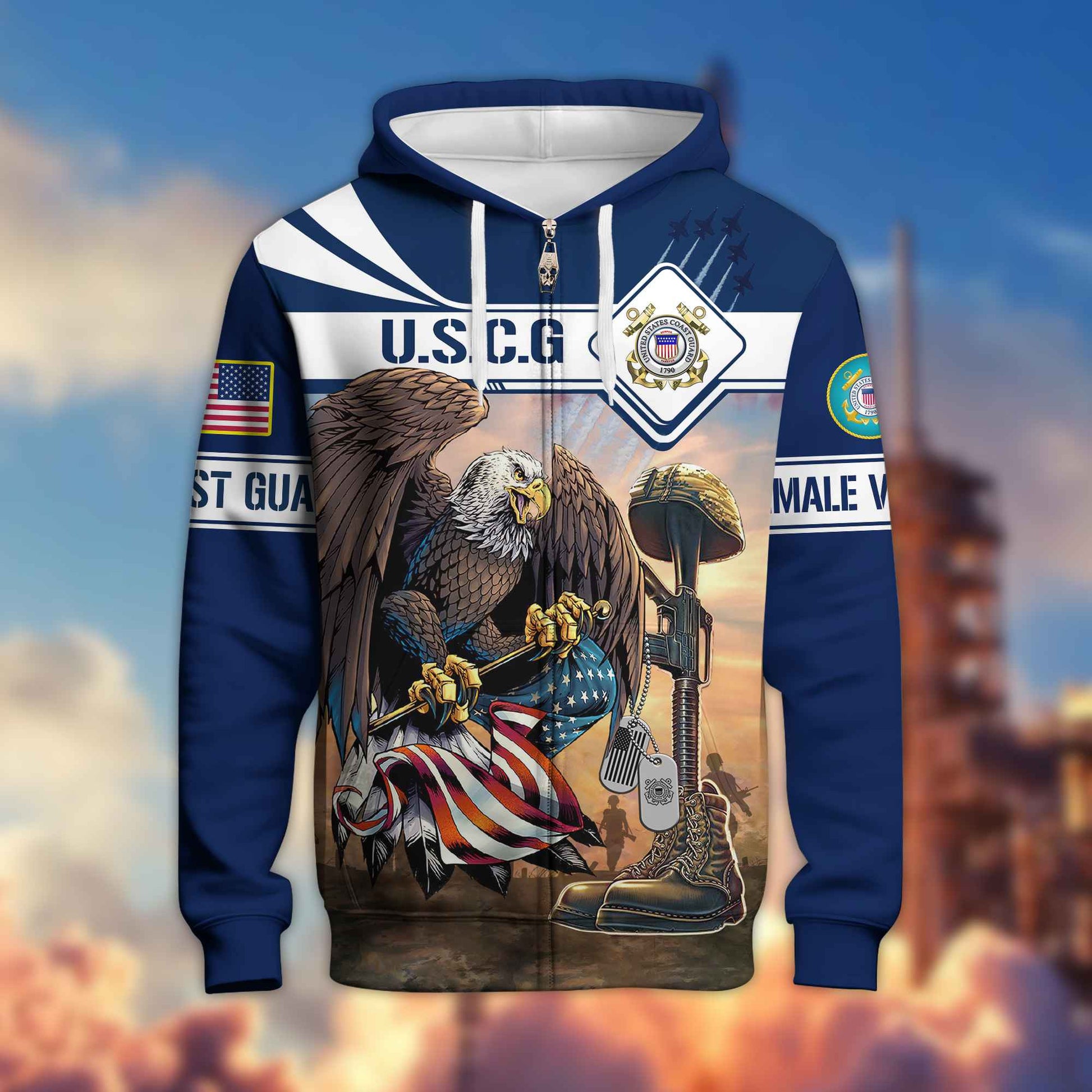 Premium US Female Veterans Zip Hoodie BPVC150110, Gifts For Female Veterans