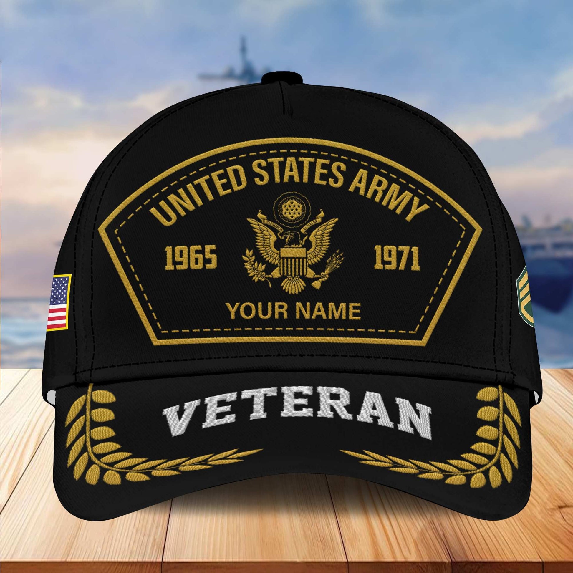 Premium Custom Name, Rank, US Army Embroidered Cap VPVC301101, Hat for Army Veteran, Gifts for Father's Day, Veterans Day