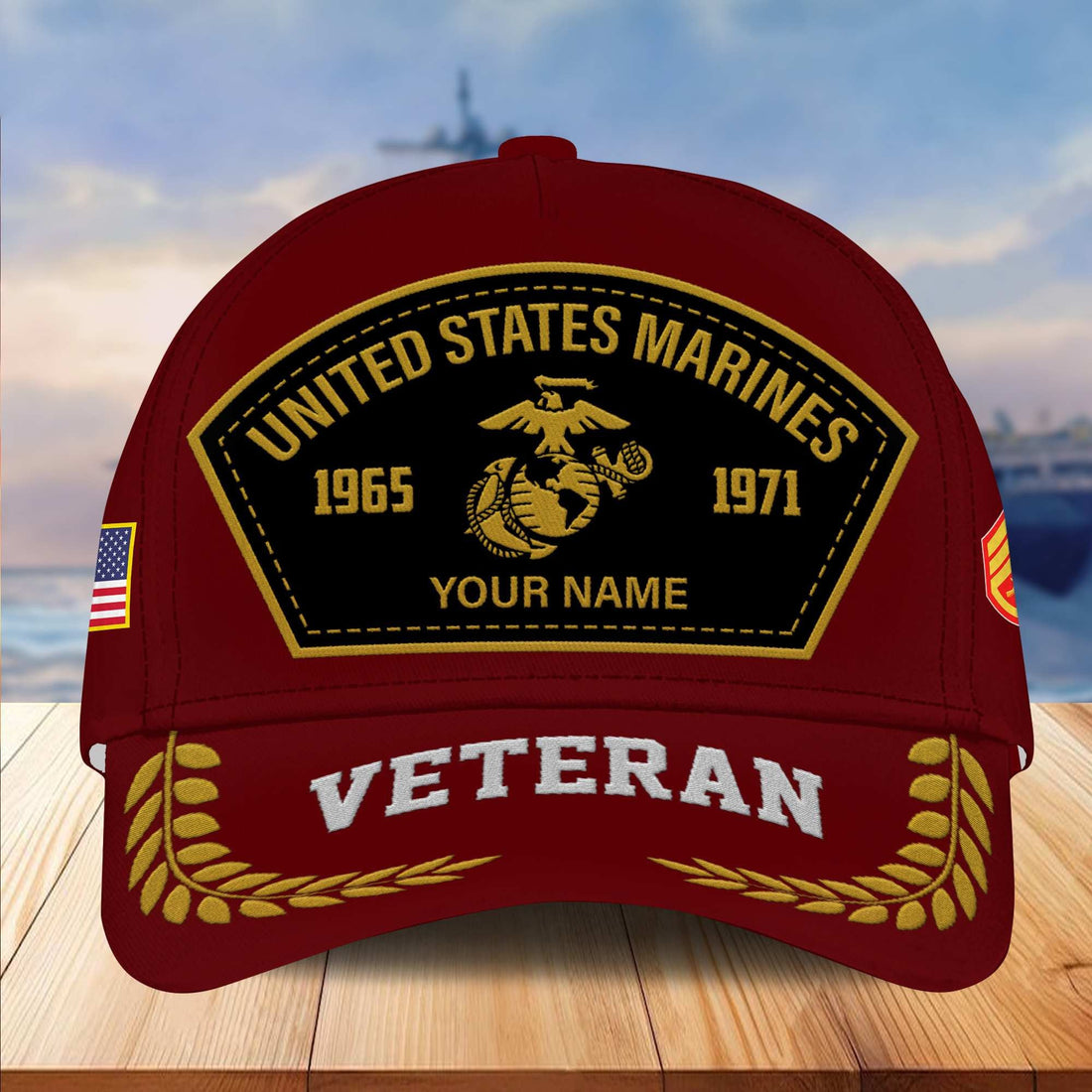 Premium Custom Name, Rank, USMC Embroidered Cap VPVC301103, Hat for Marine Veteran, Gifts for Father's Day, Veterans Day