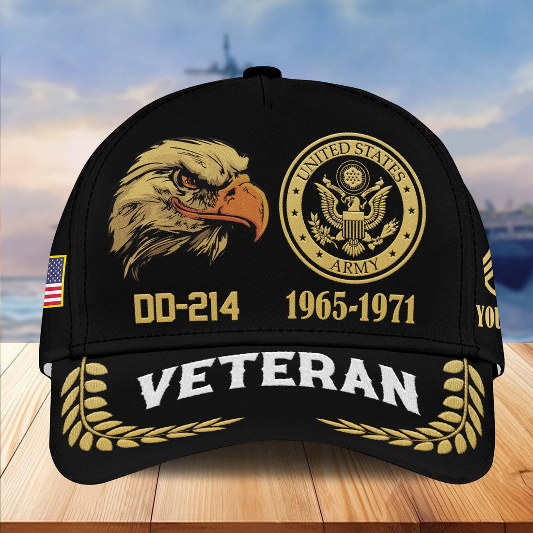 Premium Custom Name, Rank, US Army Embroidered Cap VPVC301301, Hat for Army Veteran, Gifts for Father's Day, Veterans Day