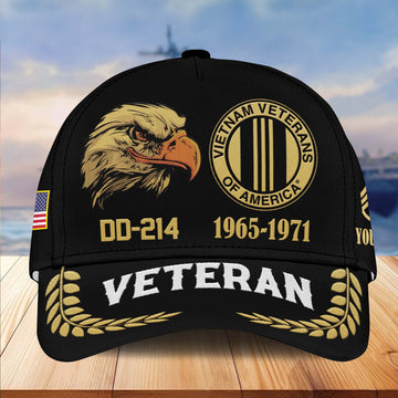 Premium Custom Name, Rank, Vietnam Veteran Embroidered Cap VPVC301306, Hat for Vietnam Veteran, Gifts for Father's Day, Veterans Day