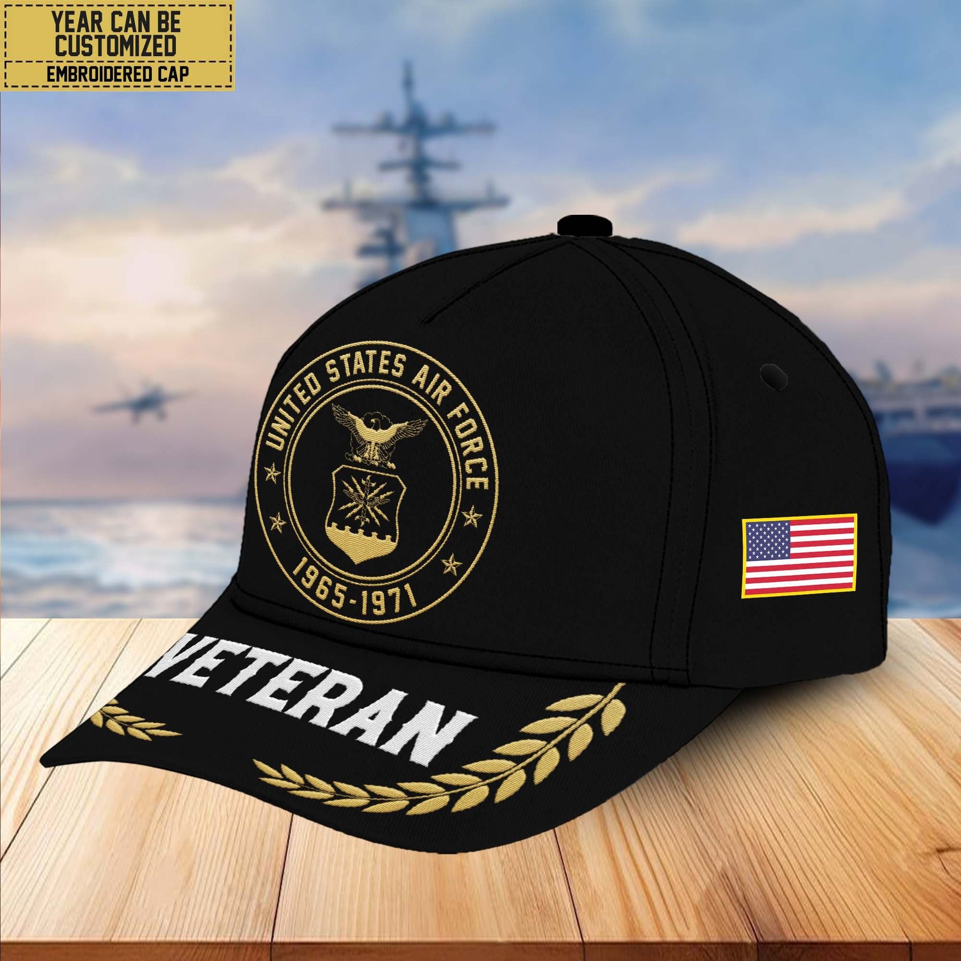 Premium Custom Name, Rank, USAF Embroidered Cap VPVC301404, Hat for Air Force Veteran, Gifts for Father's Day, Veterans Day