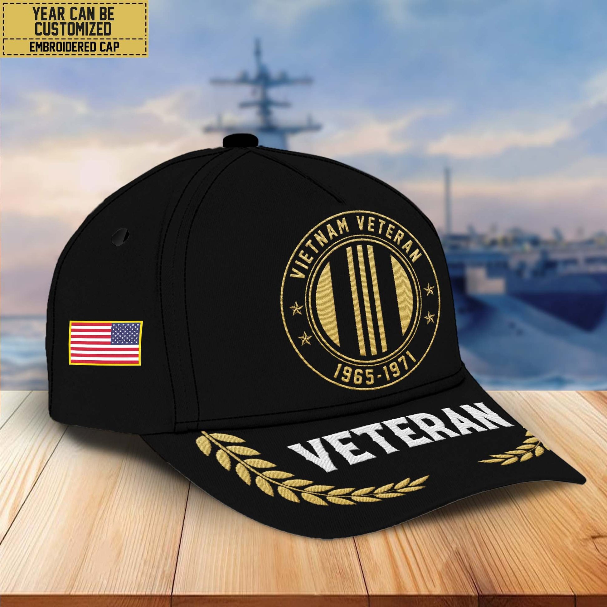 Premium Custom Name, Rank, Vietnam Veteran Embroidered Cap VPVC301406, Hat for Vietnam Veteran, Gifts for Father's Day, Veterans Day