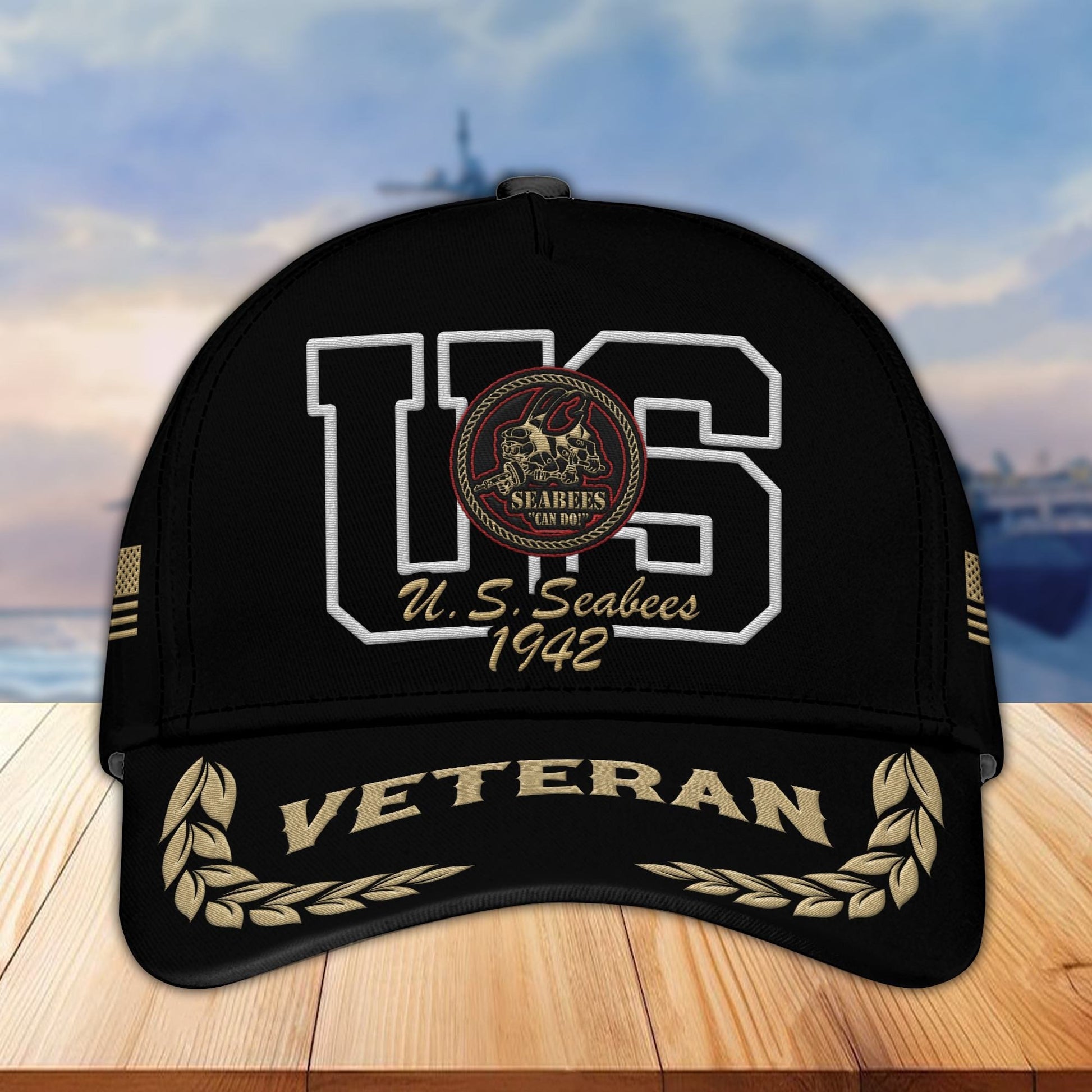 Premium US Seabees Embroidered Cap VPVC301509, Hat for US Seabees Veteran, Gifts for Father's Day, Veterans Day
