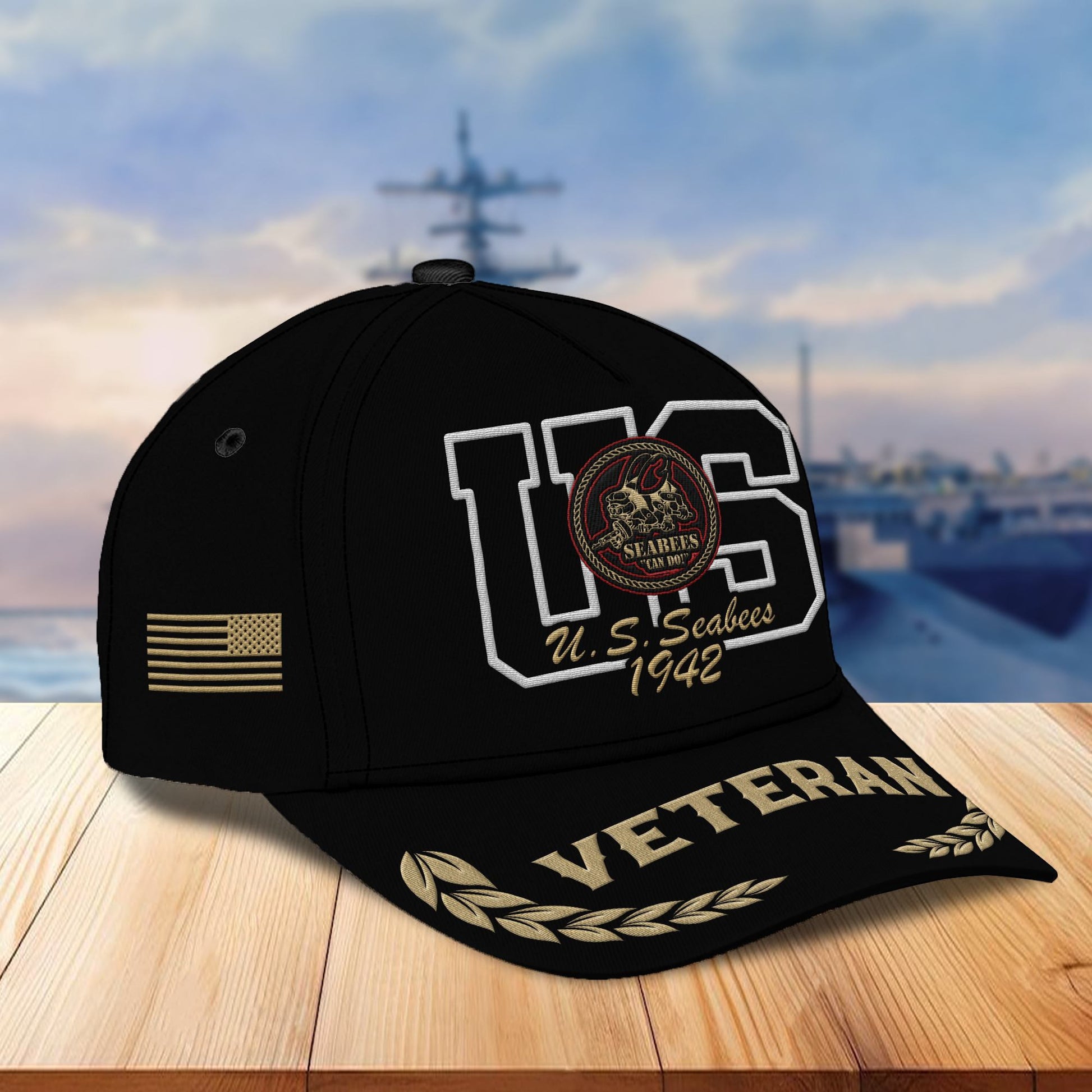Premium US Seabees Embroidered Cap VPVC301509, Hat for US Seabees Veteran, Gifts for Father's Day, Veterans Day