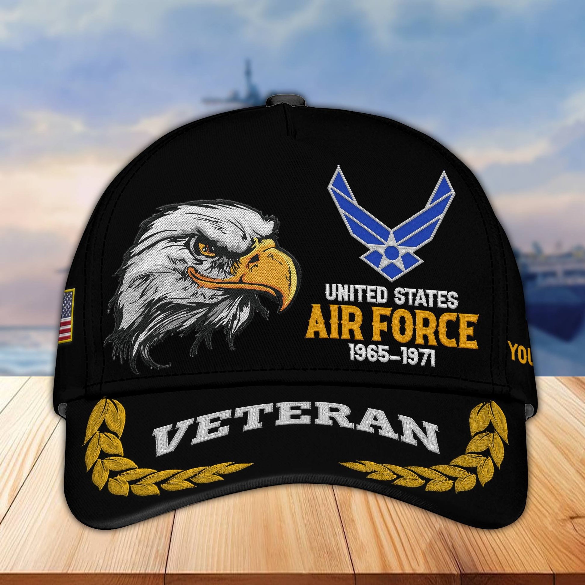Premium Custom Name, Rank, USAF Embroidered Cap VPVC301604, Hat for Air Force Veteran, Gifts for Father's Day, Veterans Day