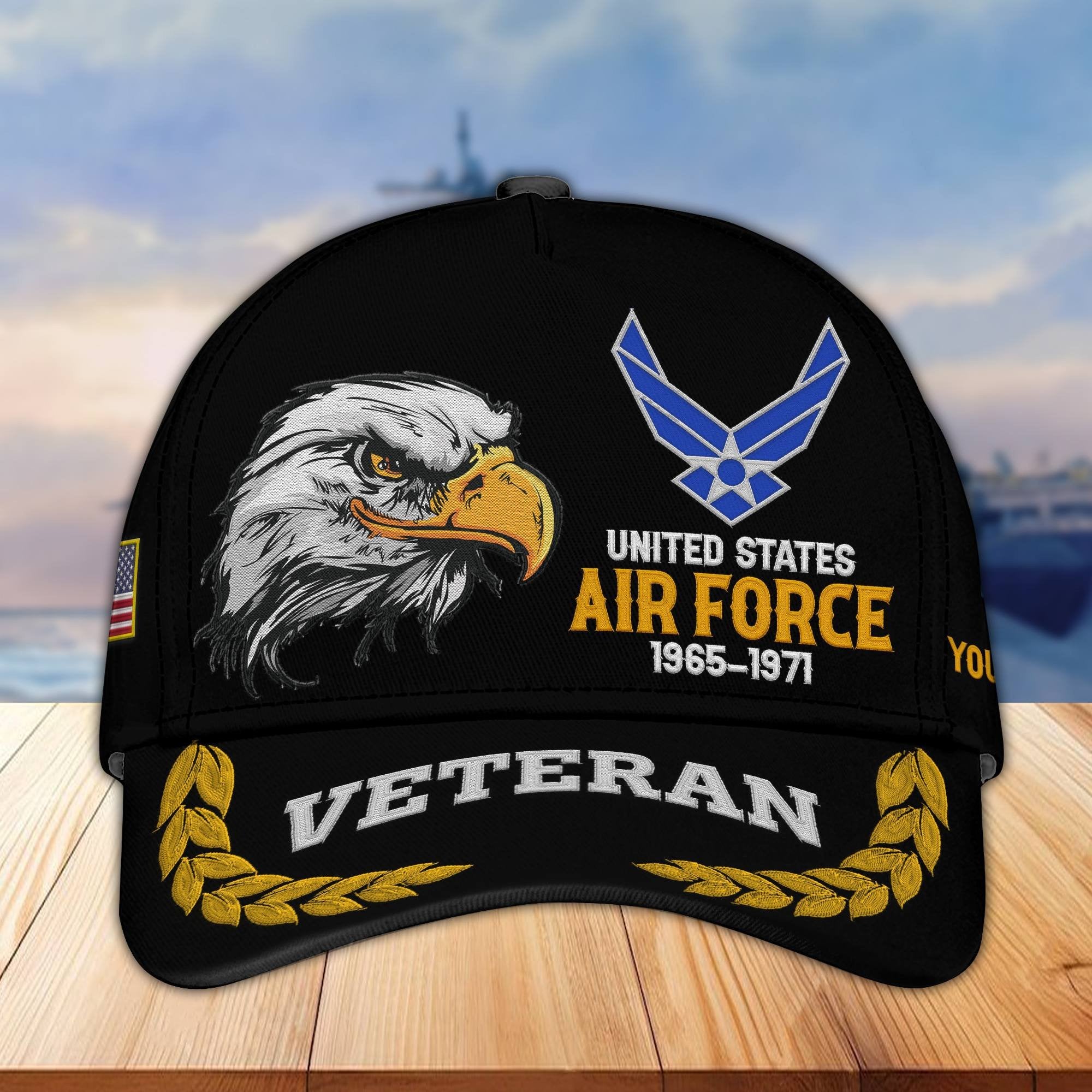 Premium Custom Name, Rank, USAF Embroidered Cap VPVC301604, Hat for Air Force Veteran, Gifts for Father's Day, Veterans Day