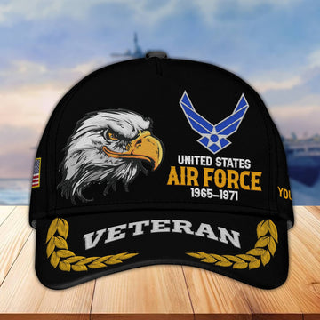 Premium Custom Name, Rank, USAF Embroidered Cap VPVC301604, Hat for Air Force Veteran, Gifts for Father's Day, Veterans Day