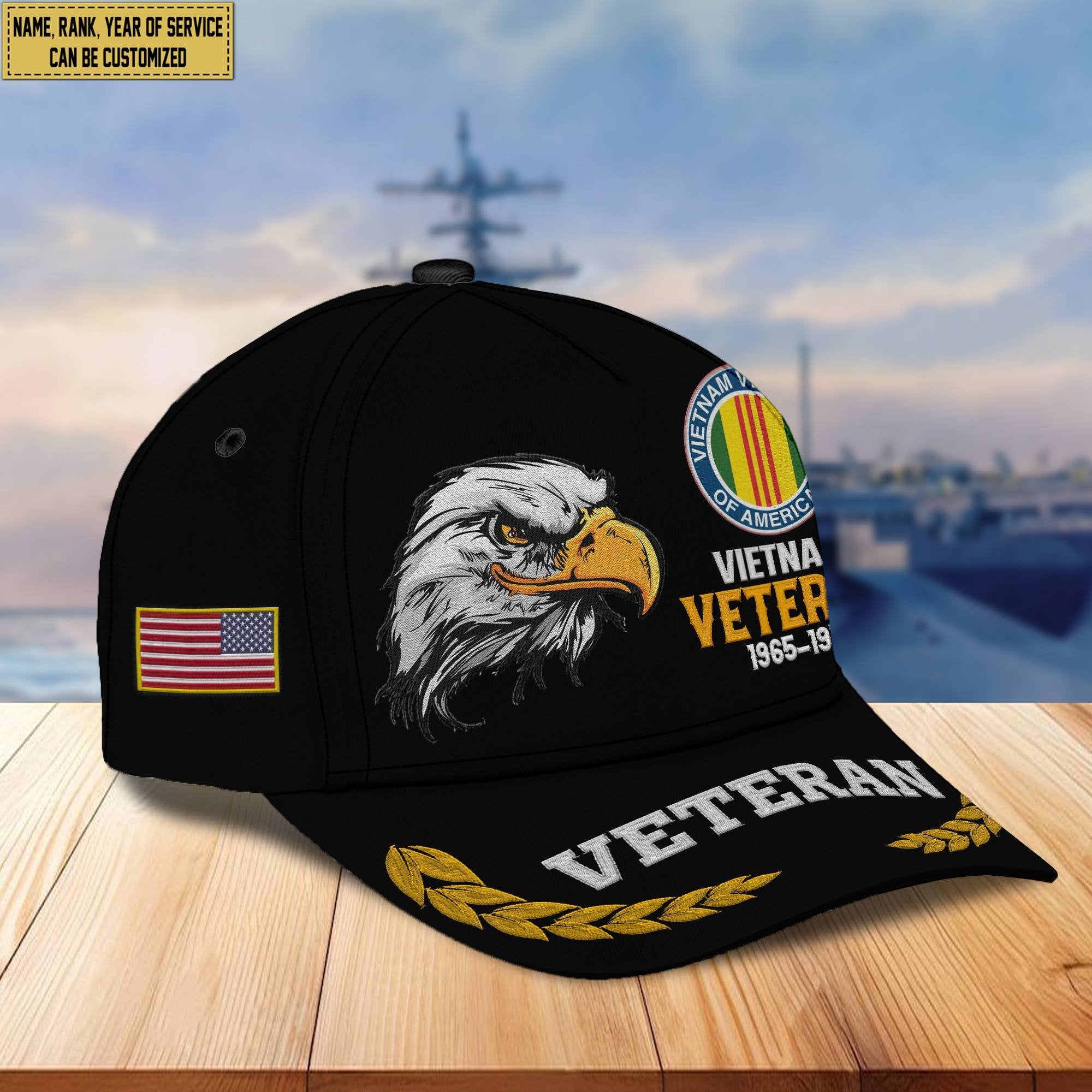 Premium Custom Name, Rank, Vietnam Veteran Embroidered Cap VPVC301606, Hat for Vietnam Veteran, Gifts for Father's Day, Veterans Day