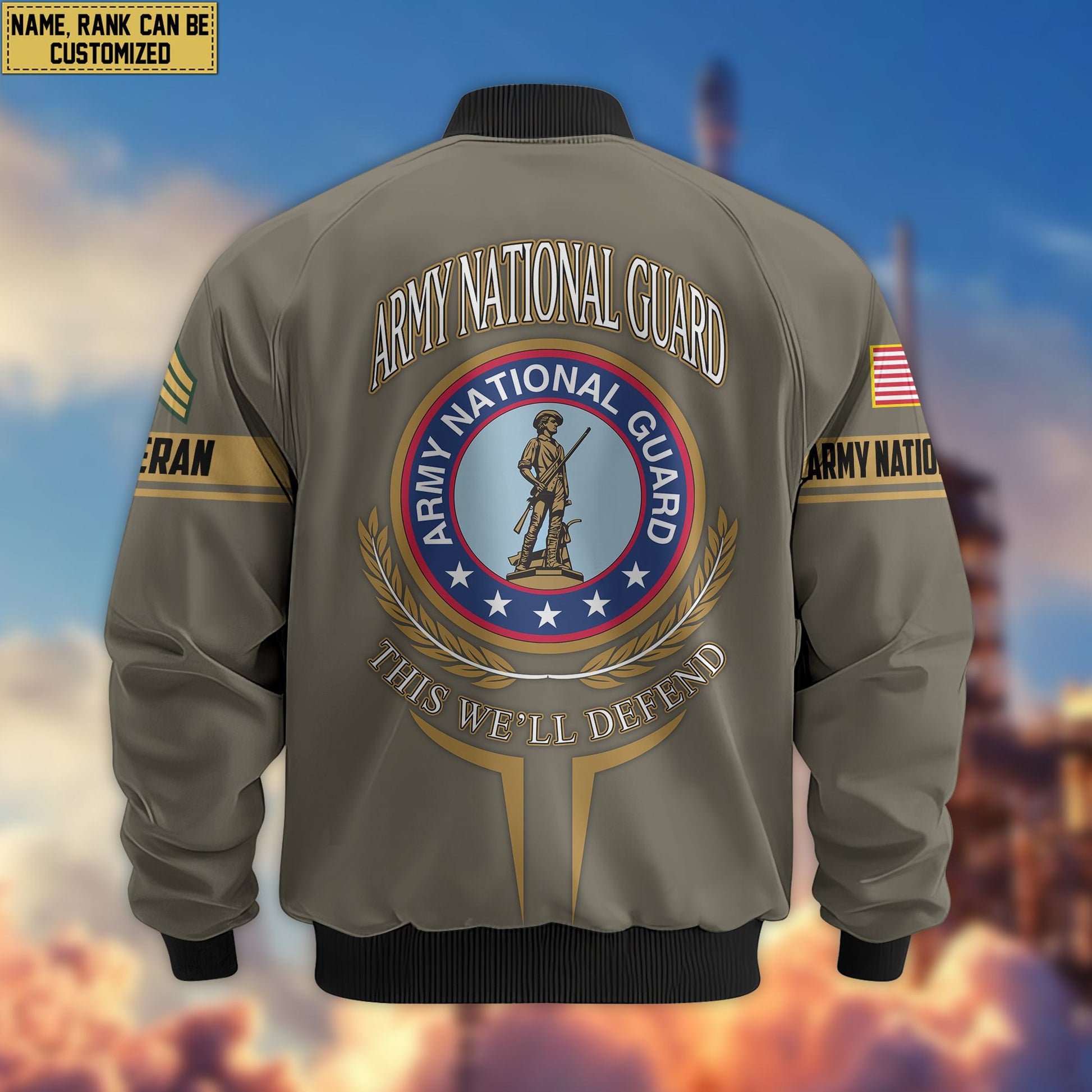 Premium Custom Army National Guard Bomber Jacket VPVC801808, Jacket For Army National Guard Veteran, For Father's Day, Armed Force Day, Independence Day, Veterans Day.