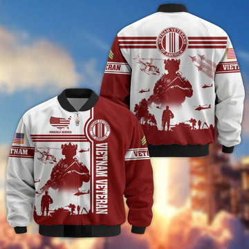 Premium Custom Vietnam Veteran Bomber Jacket VPVC801906, Jacket For Vietnam Veteran, For Father's Day, Armed Force Day, Independence Day, Veterans Day.