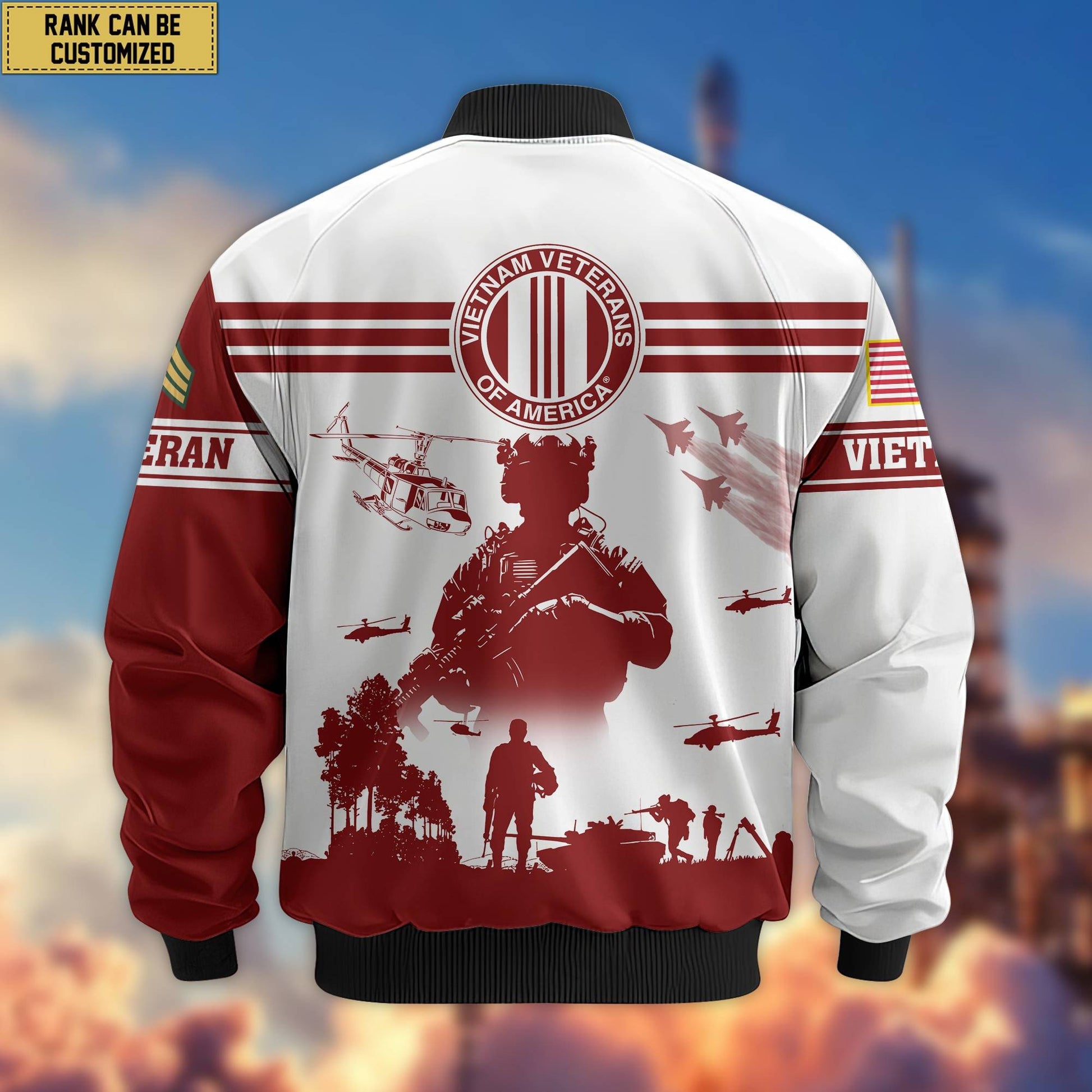 Premium Custom Vietnam Veteran Bomber Jacket VPVC801906, Jacket For Vietnam Veteran, For Father's Day, Armed Force Day, Independence Day, Veterans Day.