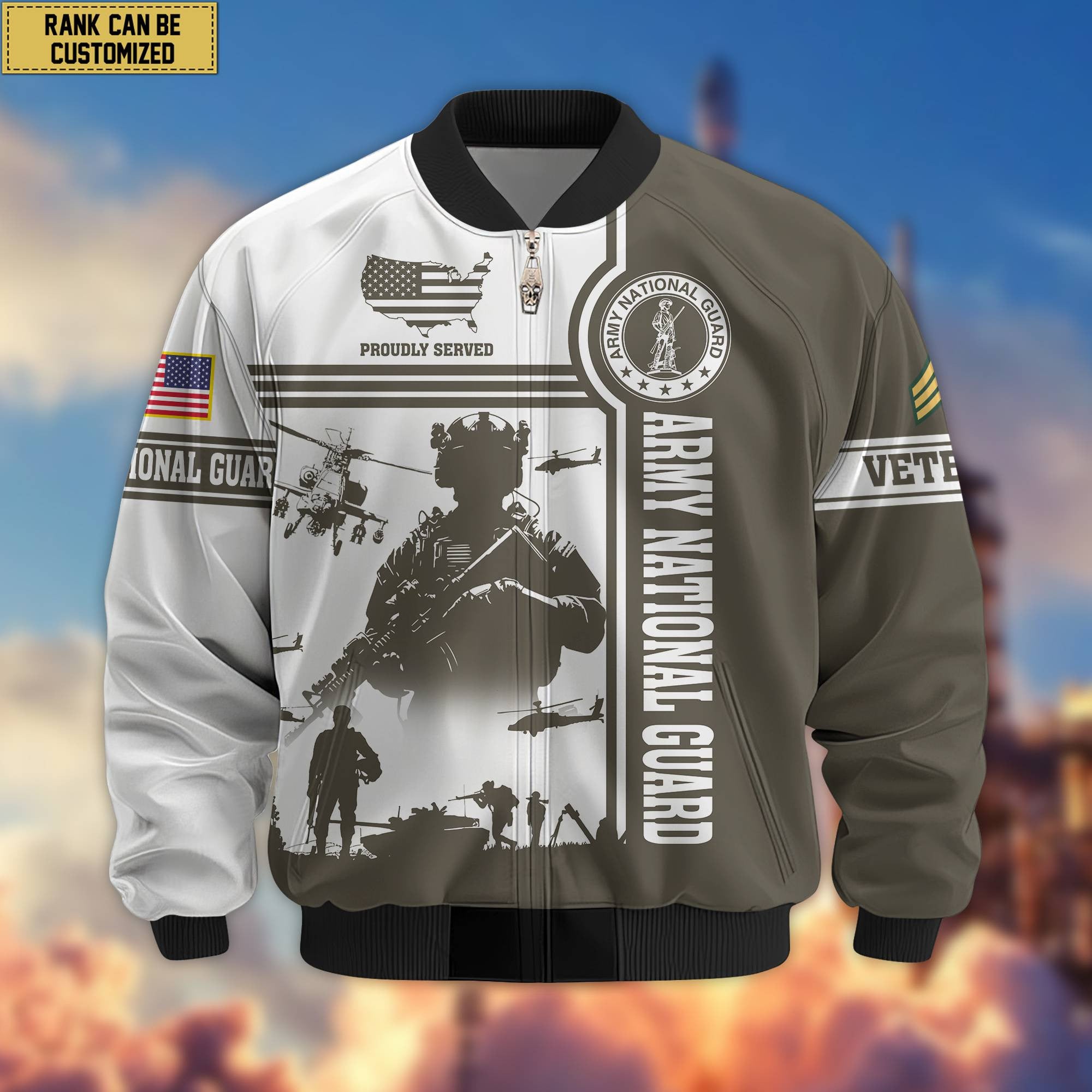 Premium Custom Army National Guard Bomber Jacket VPVC801908, Jacket For Army National Guard Veteran, For Father's Day, Armed Force Day, Independence Day, Veterans Day.