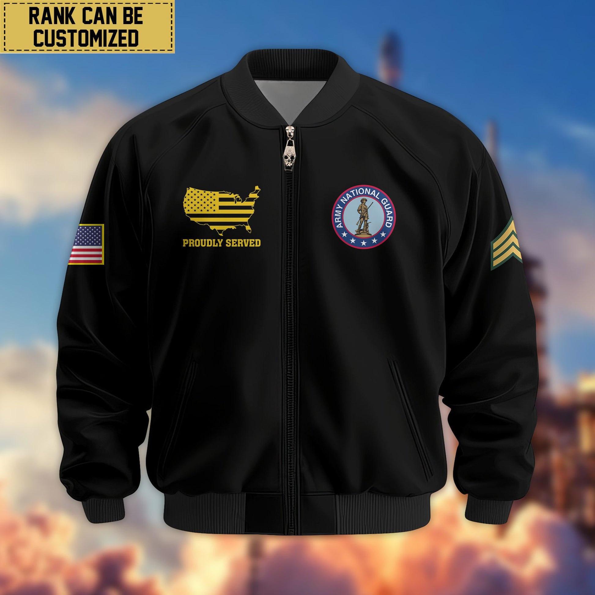 Premium Custom Army National Guard Bomber Jacket VPVC801708, Jacket For Army National Guard Veteran, For Father's Day, Armed Force Day, Independence Day, Veterans Day.