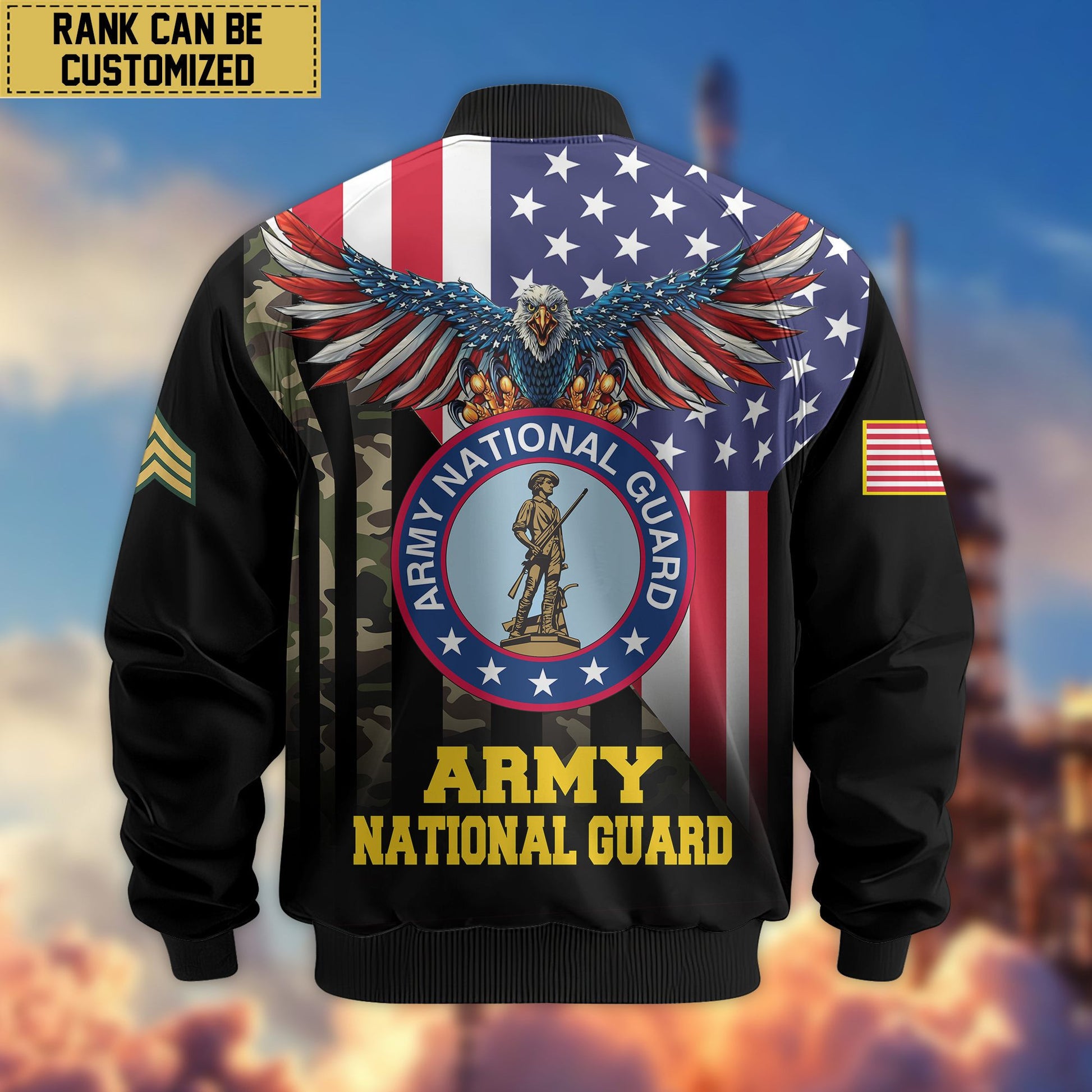 Premium Custom Army National Guard Bomber Jacket VPVC801708, Jacket For Army National Guard Veteran, For Father's Day, Armed Force Day, Independence Day, Veterans Day.