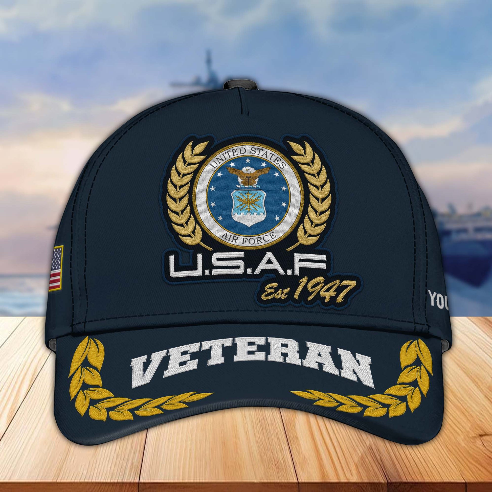 Premium Custom Name, Rank, USAF Embroidered Cap VPVC302004, Hat for Air Force Veteran, Gifts for Father's Day, Veterans Day