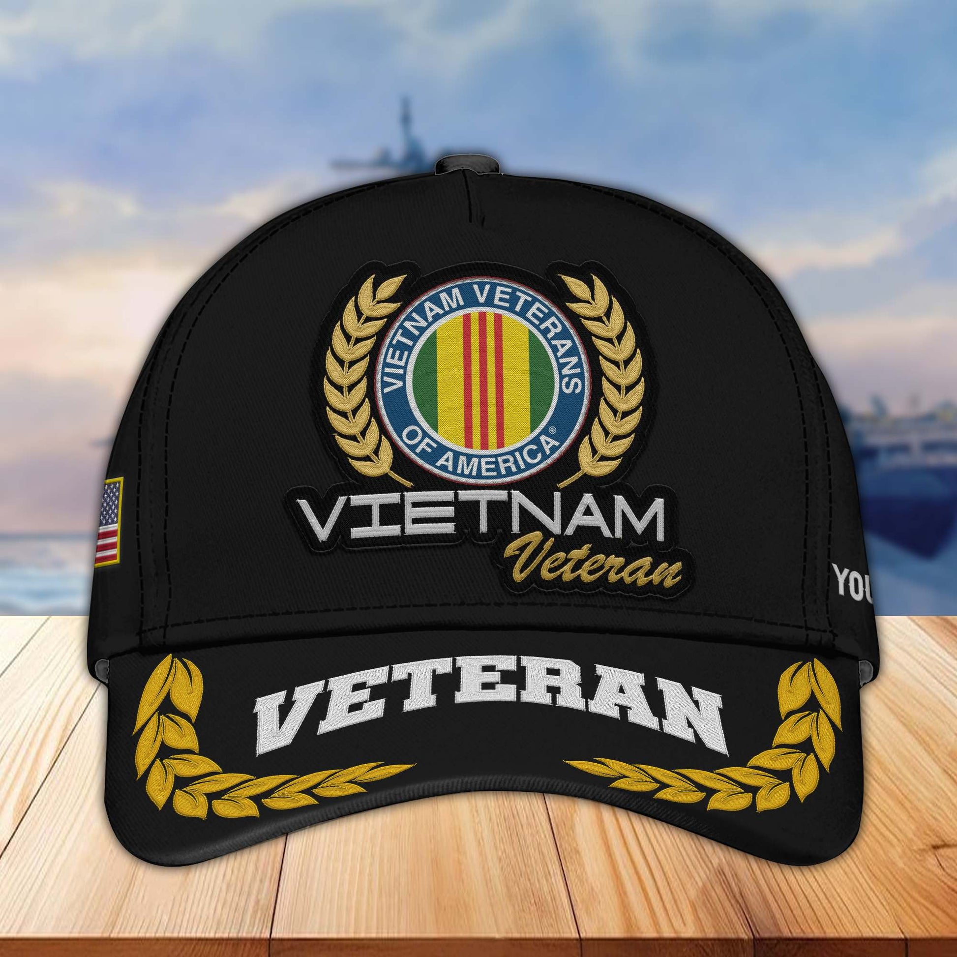 Premium Custom Name, Rank, Vietnam Veteran Embroidered Cap VPVC302006, Hat for Vietnam Veteran, Gifts for Father's Day, Veterans Day