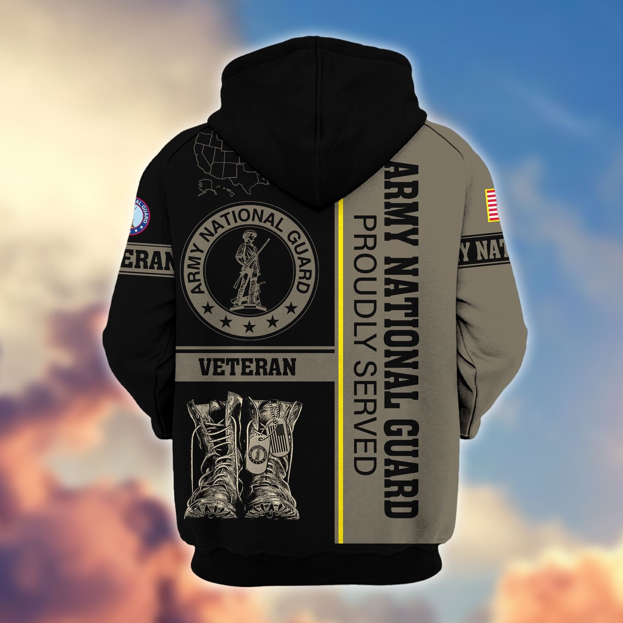 Premium US Veterans Zip Hoodie BPHN080111, Gifts For US Veterans Gifts On Father's Day, Armed Force Day, Independence Day, Veterans Day.