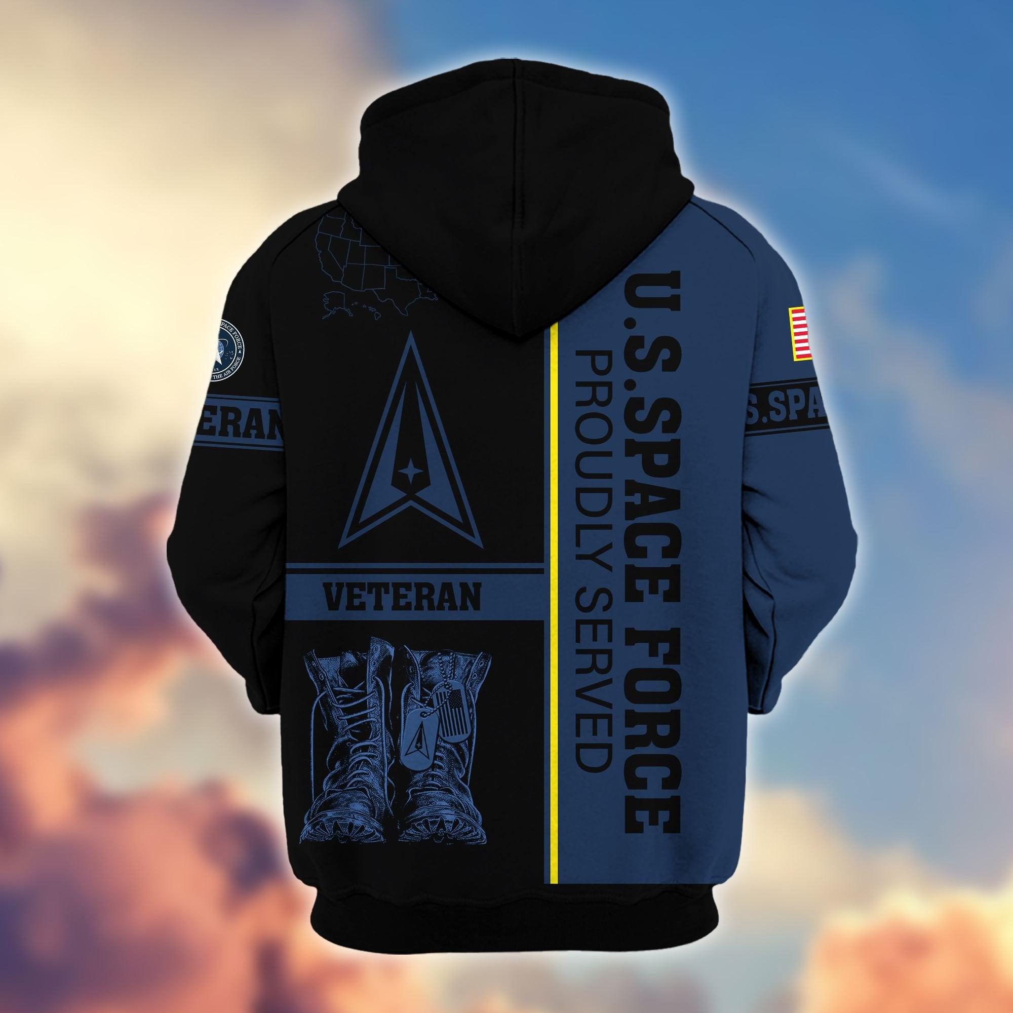 Premium US Veterans Zip Hoodie BPHN080111, Gifts For US Veterans Gifts On Father's Day, Armed Force Day, Independence Day, Veterans Day.