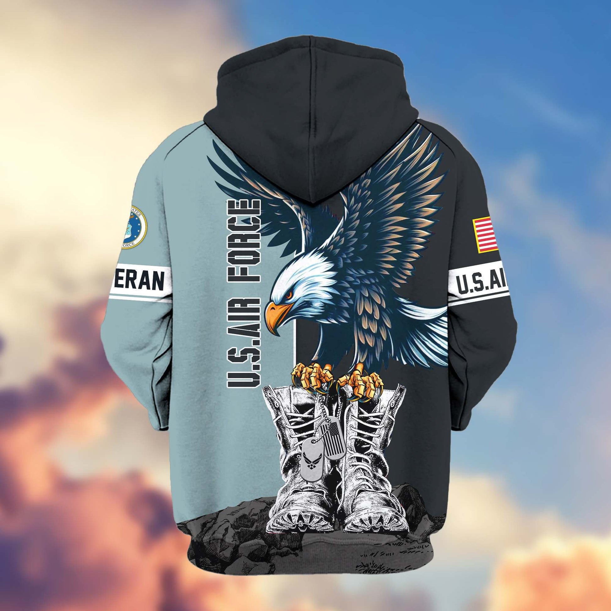 Premium US Veterans Zip Hoodie BPHN110111, Gifts For US Veterans, Gifts For Dad, Gifts On Armed Force Day, Independence Day, Veterans Day.