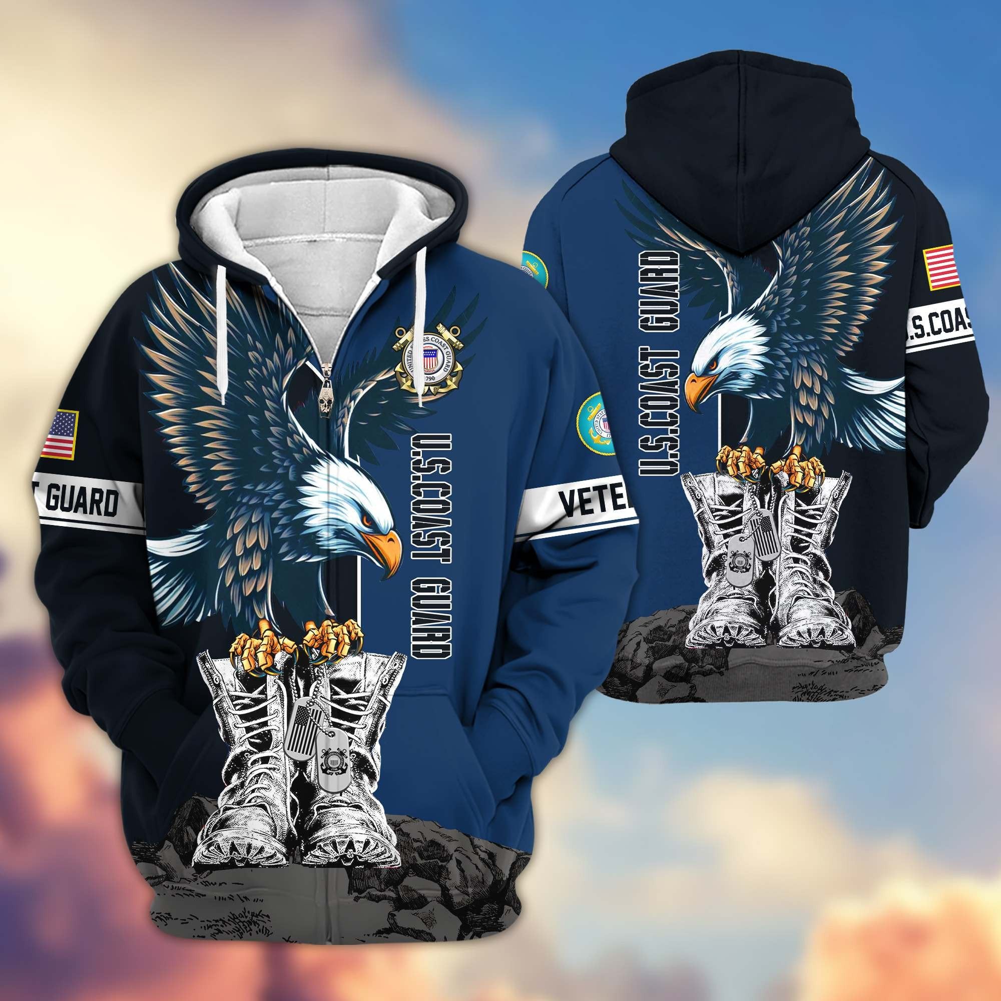 Premium US Veterans Zip Hoodie BPHN110111, Gifts For US Veterans, Gifts For Dad, Gifts On Armed Force Day, Independence Day, Veterans Day.