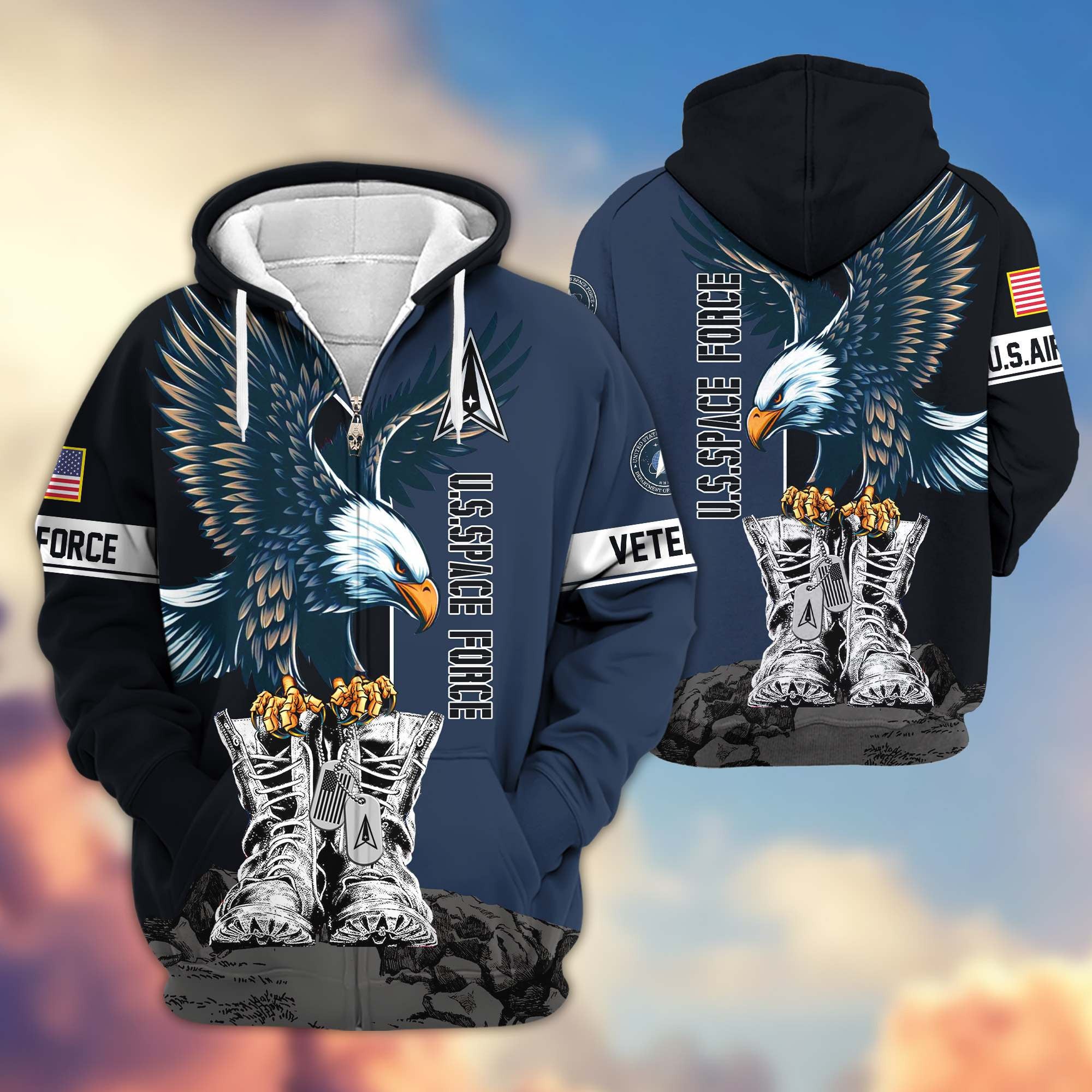 Premium US Veterans Zip Hoodie BPHN110111, Gifts For US Veterans, Gifts For Dad, Gifts On Armed Force Day, Independence Day, Veterans Day.