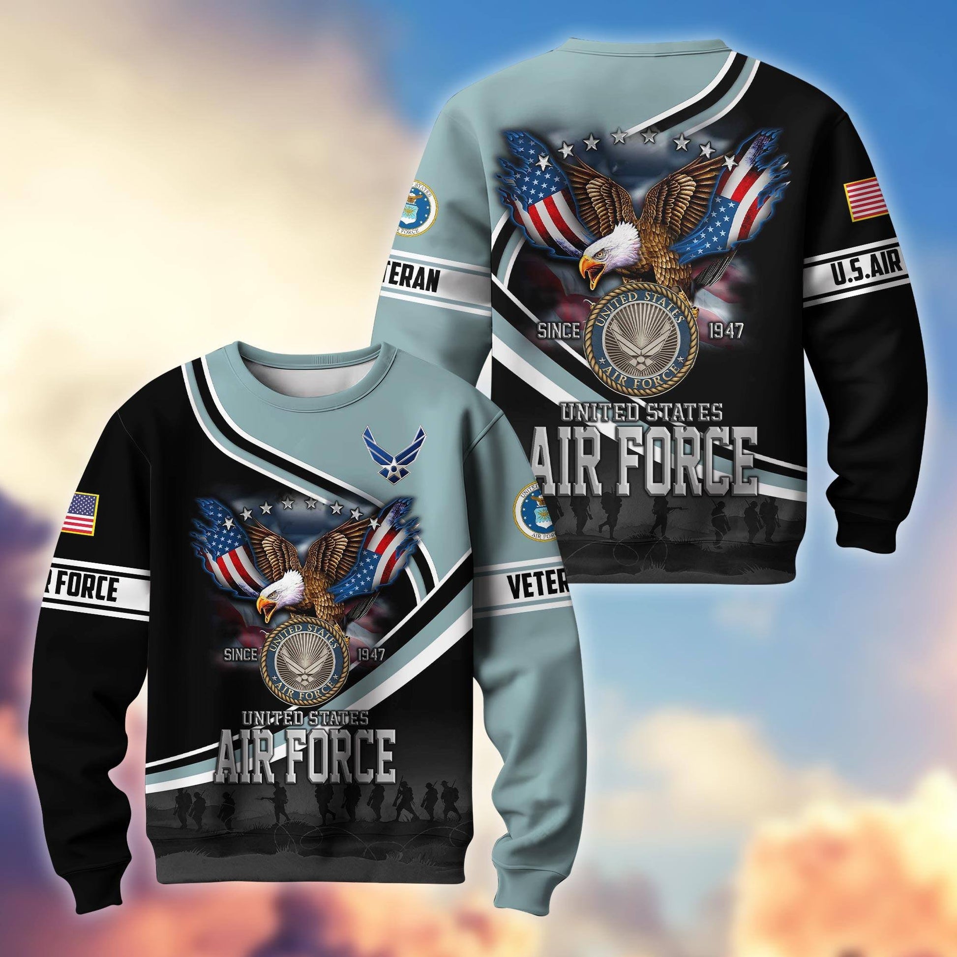 Premium US Veterans Sweatshirt APHN251112, Gifts For US Veterans, Gifts On Father's Day, Armed Force Day, Independence Day, Veterans Day.