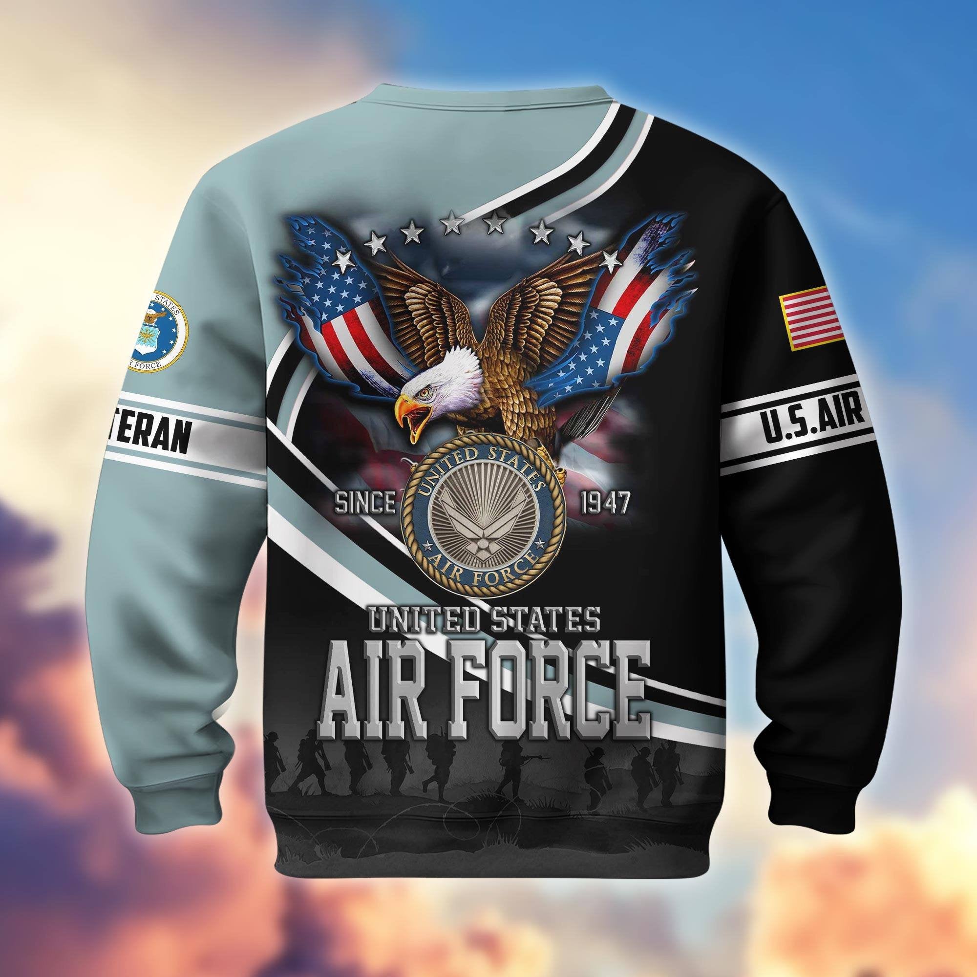 Premium US Veterans Sweatshirt APHN251112, Gifts For US Veterans, Gifts On Father's Day, Armed Force Day, Independence Day, Veterans Day.