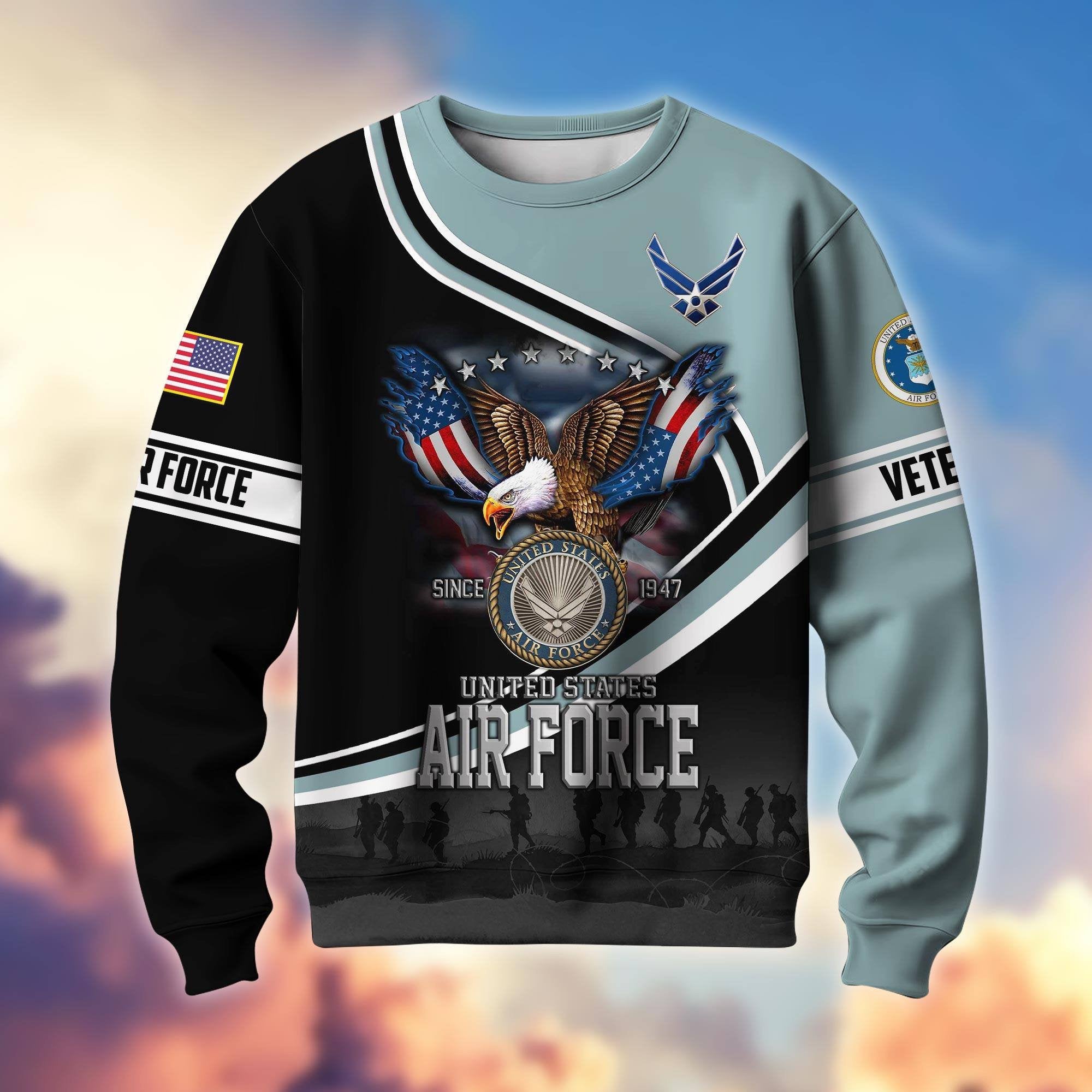 Premium US Veterans Sweatshirt APHN251112, Gifts For US Veterans, Gifts On Father's Day, Armed Force Day, Independence Day, Veterans Day.