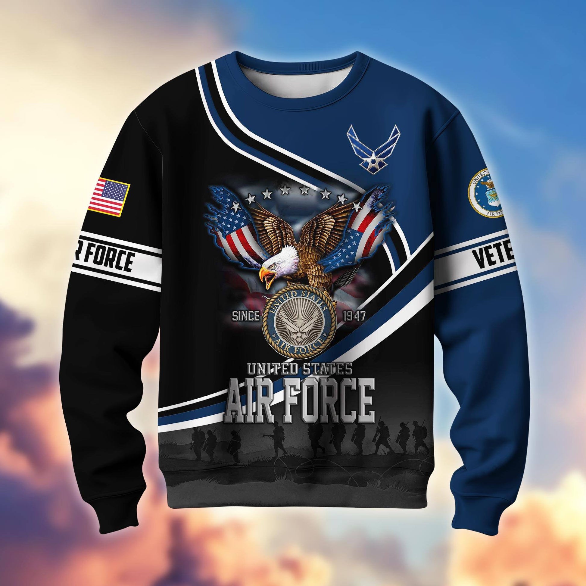 Premium US Veterans Sweatshirt APHN251112, Gifts For US Veterans, Gifts On Father's Day, Armed Force Day, Independence Day, Veterans Day.