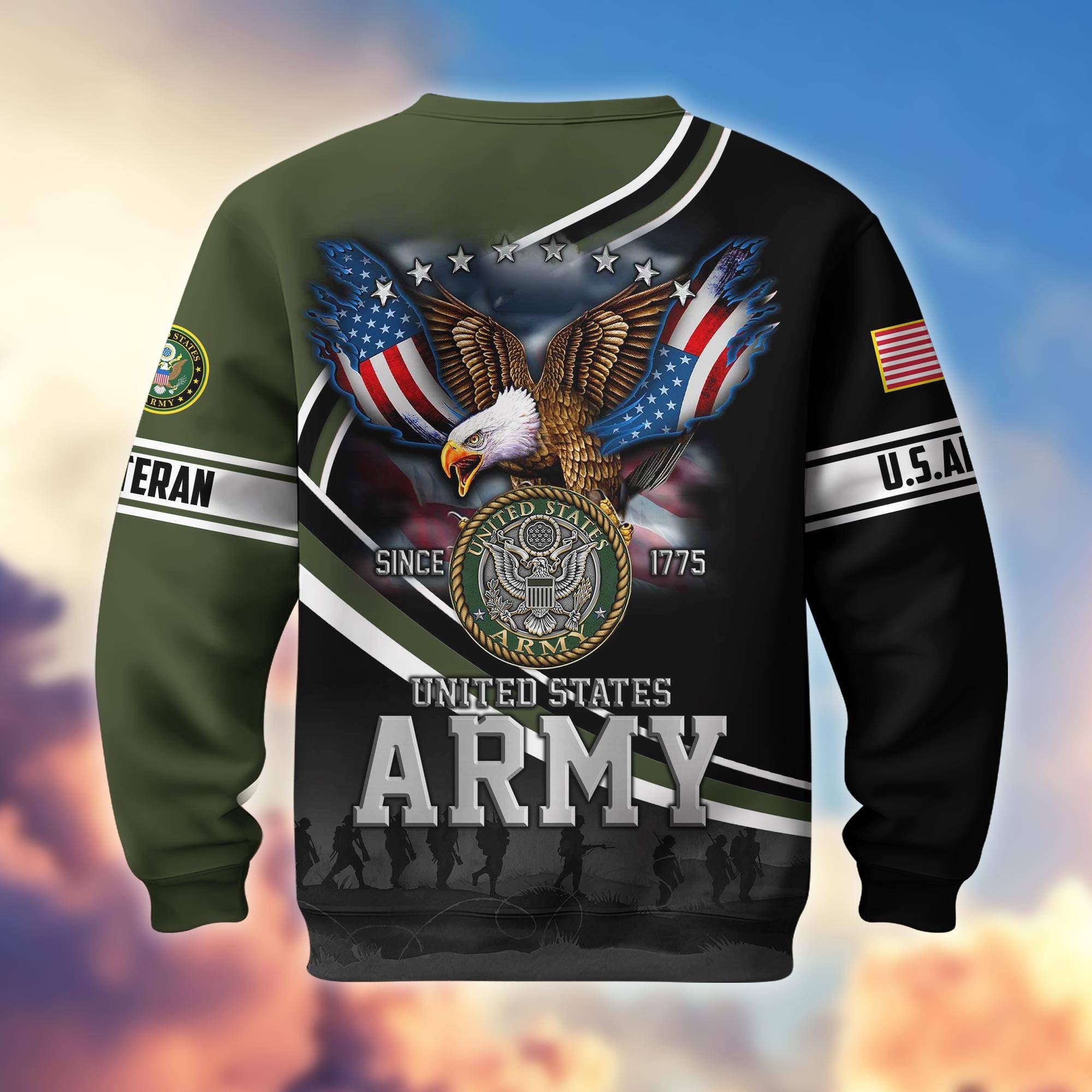 Premium US Veterans Sweatshirt APHN251112, Gifts For US Veterans, Gifts On Father's Day, Armed Force Day, Independence Day, Veterans Day.